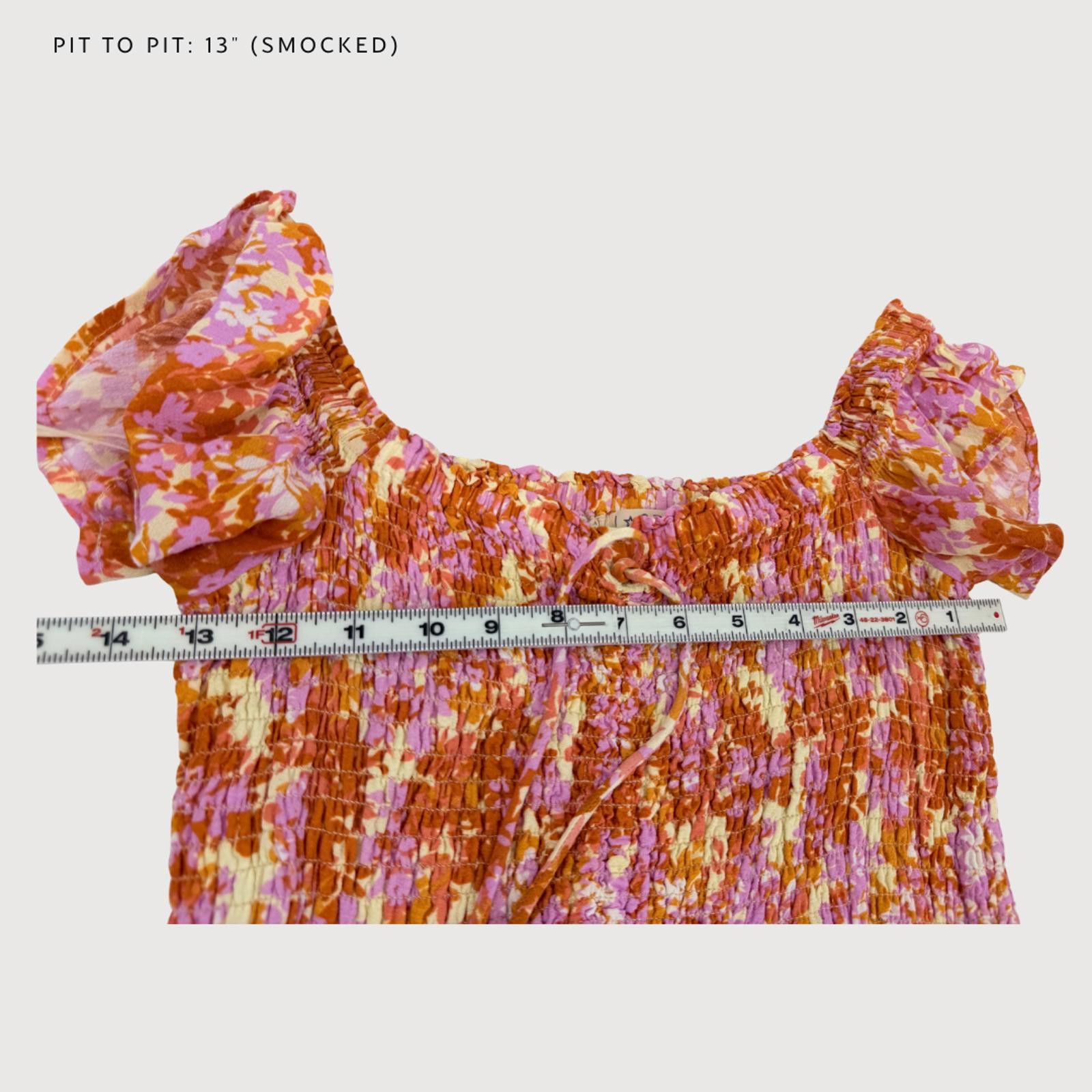Other Anthropologie L Space Lucia Smocked Maxi Dress Orange/Yellow Size L / US 10 / IT 46 - 6 Thumbnail