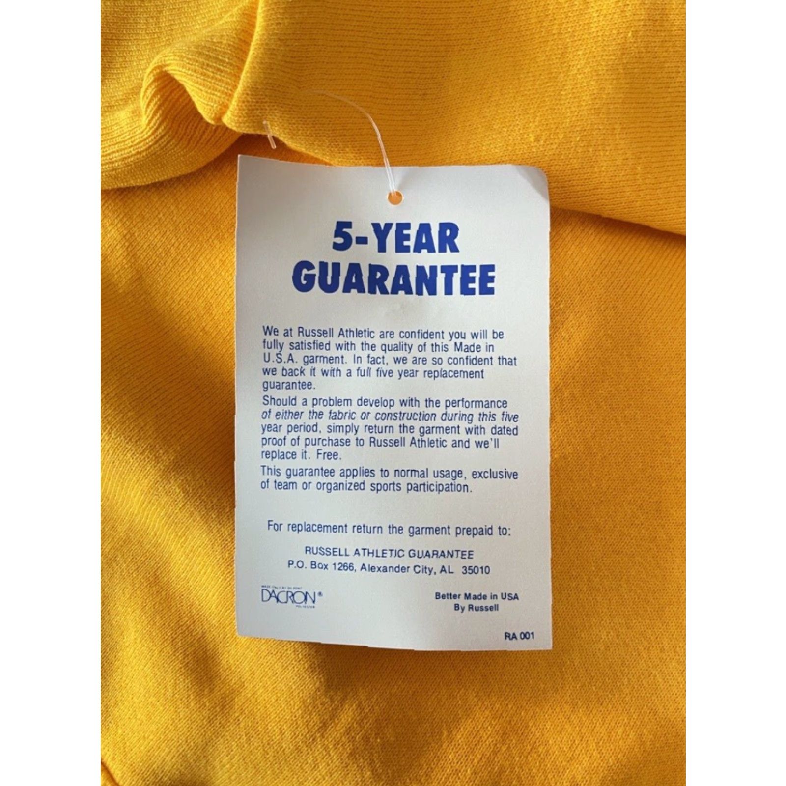 Russell Athletic vintage Russell Athletic Hoodie Sweatshirt Mens S Deadstock NWT 90s USA Gold Crew Sweatshirt Mens Size US S / EU 44-46 / 1 - 3 Thumbnail