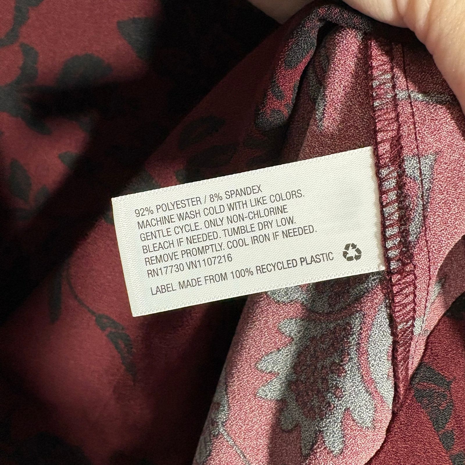 Other Ava & Viv Wine Red & Black Goth Floral Split Back Top Size 3XL / US 20-22 - 5 Thumbnail