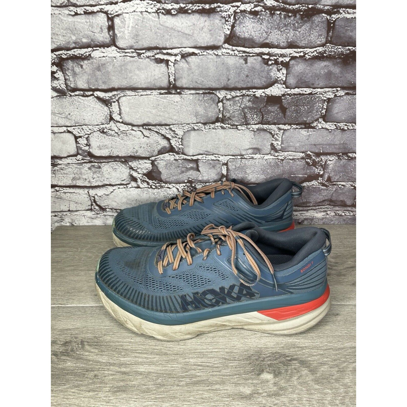 Hoka Hoka One One Bondi 7 110518 RTOS Blue Synthetic Running Shoe Size US 10.5 / EU 43-44 - 19 Thumbnail