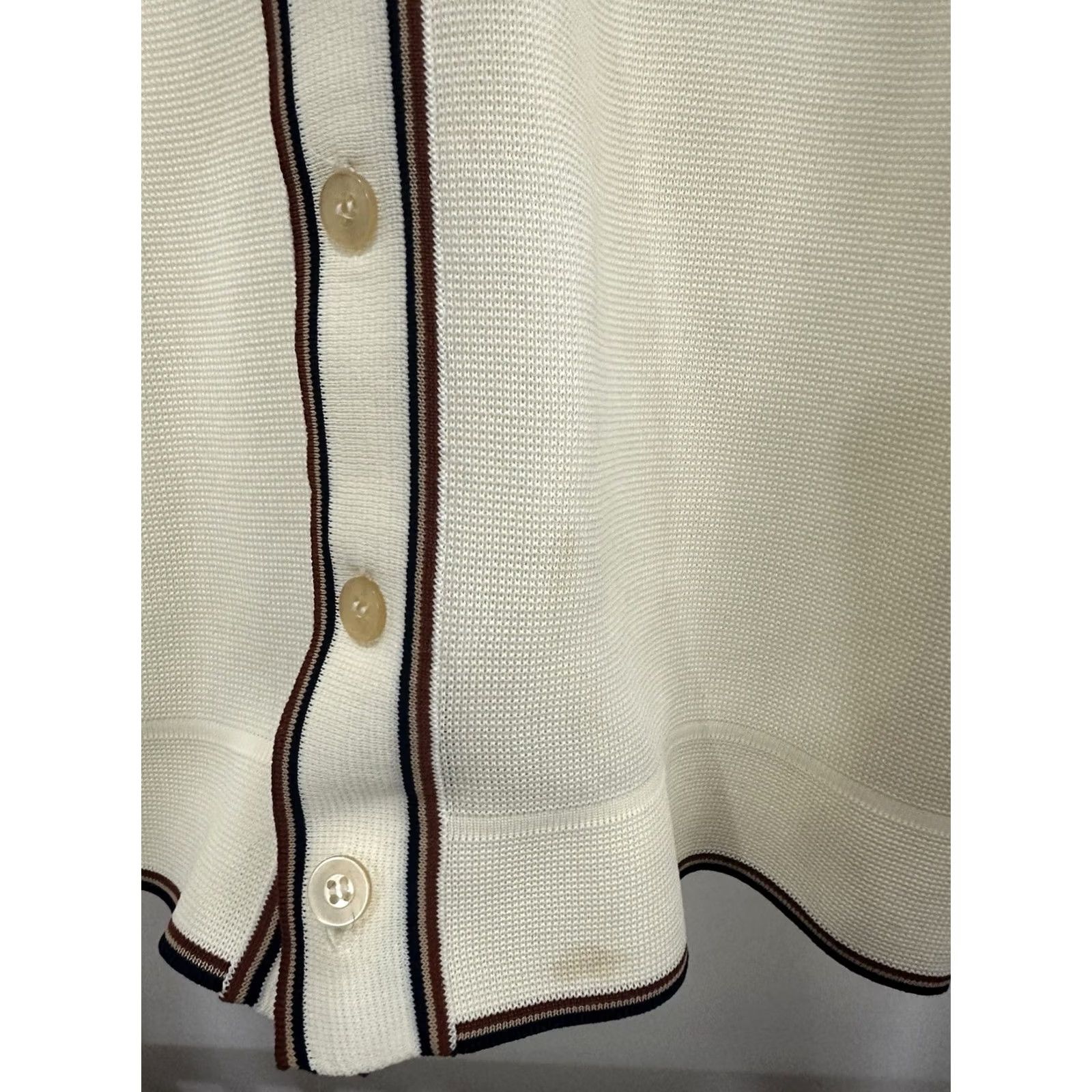 Sears VTG 70s Sears Rockabilly Button Long Sleeve Shirt L Cream Mens Kansas City Kings Road Hawaiian Cabana Theme 70s Vintage Button-Up Shirt L Mens Size US L / EU 52-54 / 3 - 6 Thumbnail