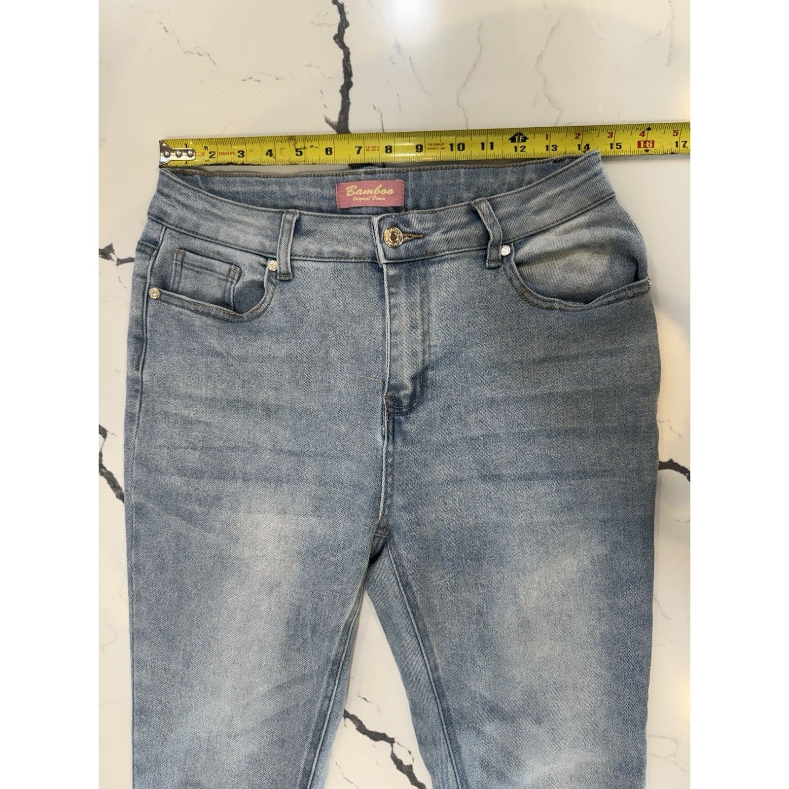 United Bamboo Bamboo Og Denim Skinny Jeans Jr Size 11 Distressed Raw Hem Size 28" / US 6 / IT 42 - 7 Thumbnail