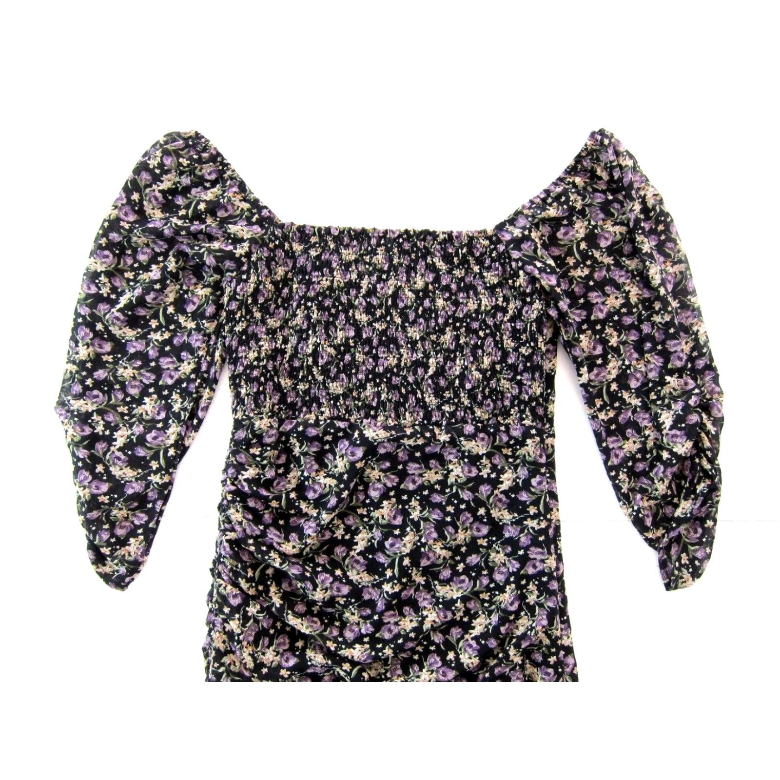 ASTR The Label ASTR The Label Dress Off Shoulder Floral Stretch Ruched Purple Black Green M Size M / US 6-8 / IT 42-44 - 5 Thumbnail