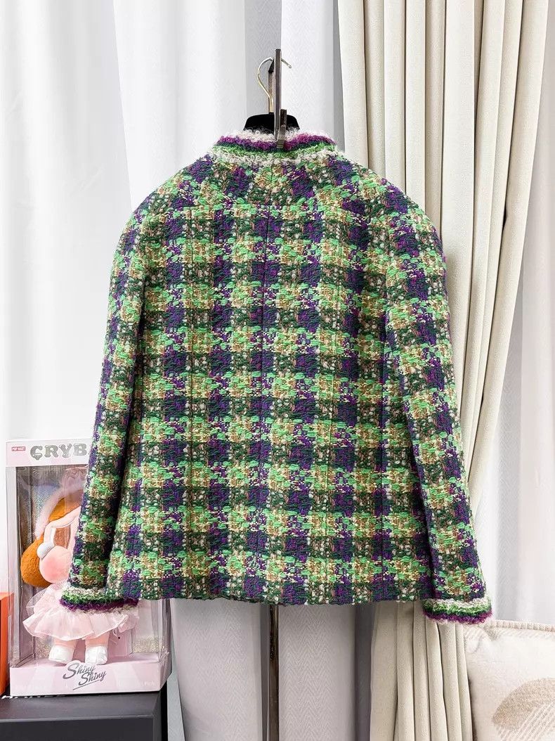 Chanel Chanel Purple plaid tweed long-sleeved jacket Size S / US 4 / IT 40 - 3 Thumbnail