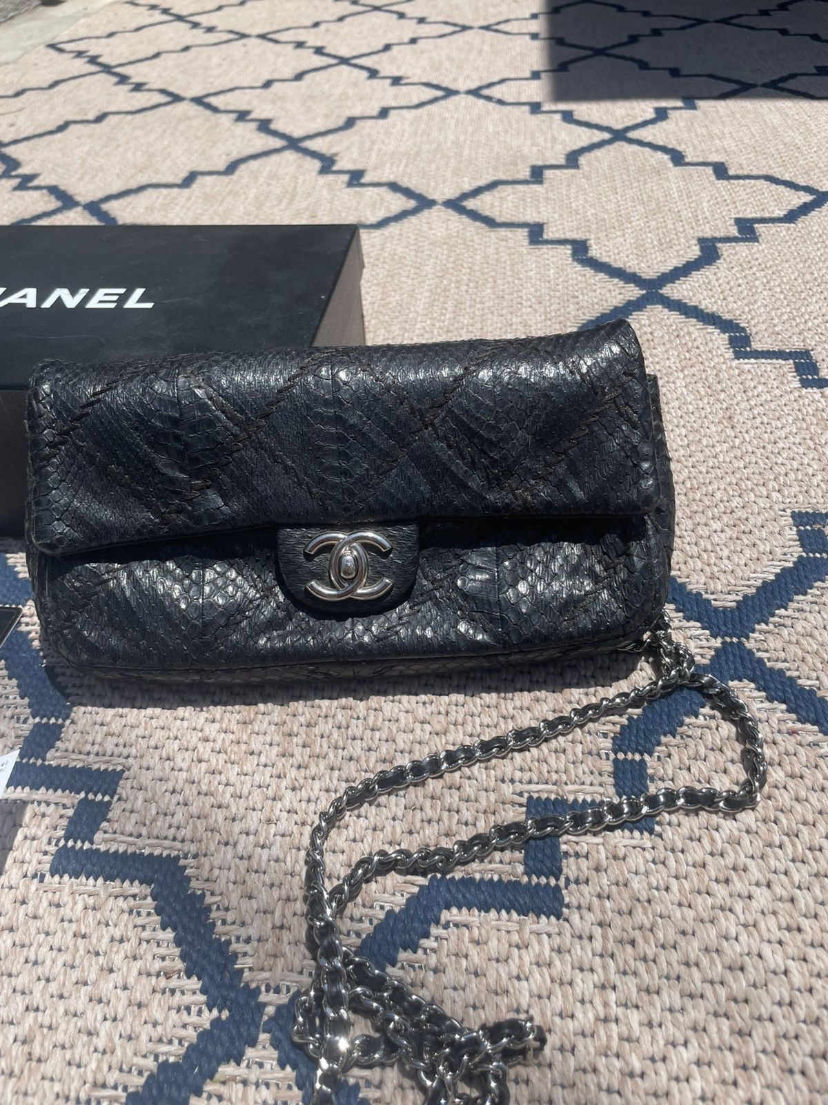 Chanel Classic Chanel flap bag with black python leather Size ONE SIZE - 2 Thumbnail