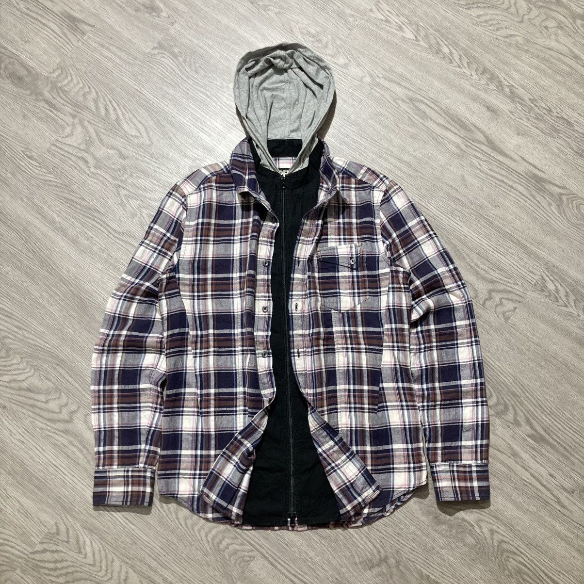 PPFM 2000s PPFM Double Layer Flanel Plaid Hoodie Lgb Punk Style Size US M / EU 48-50 / 2 - 1 Thumbnail