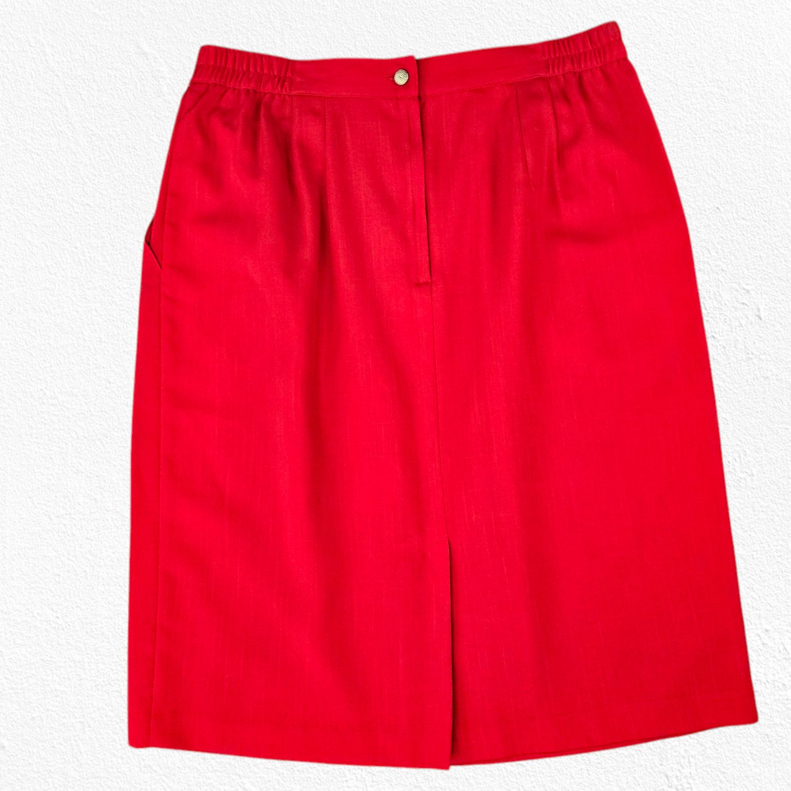 Vintage Vintage Red Pleated Front Career Skirt Size 14 Size 36" / US 14 / IT 50 - 12 Thumbnail