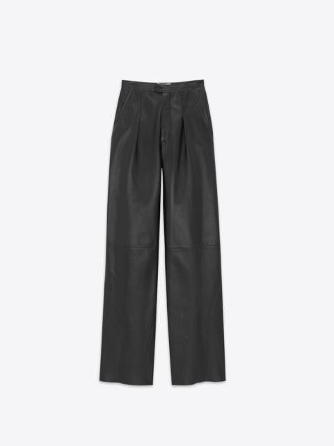 Saint Laurent Paris o1bcso1str0325 Wide Leg Pants in Lambskin in Black Size US 32 / EU 48 - 1 Preview