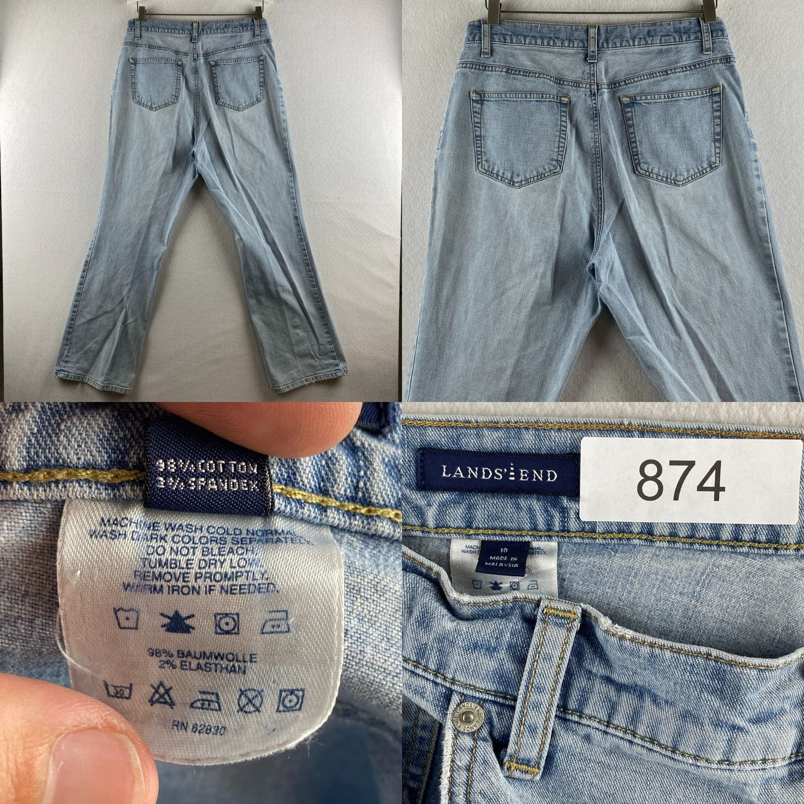 Lands' End Lands' End Jeans Womens 10 Bootcut Stretch Relaxed Distressed Light Wash Blue Jeans Size 32" / US 10 / IT 46 - 8 Thumbnail