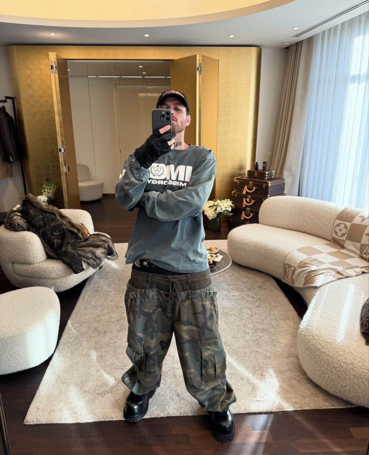PROJECT GR 3 LAYERED CARGO PANTS - CAMO