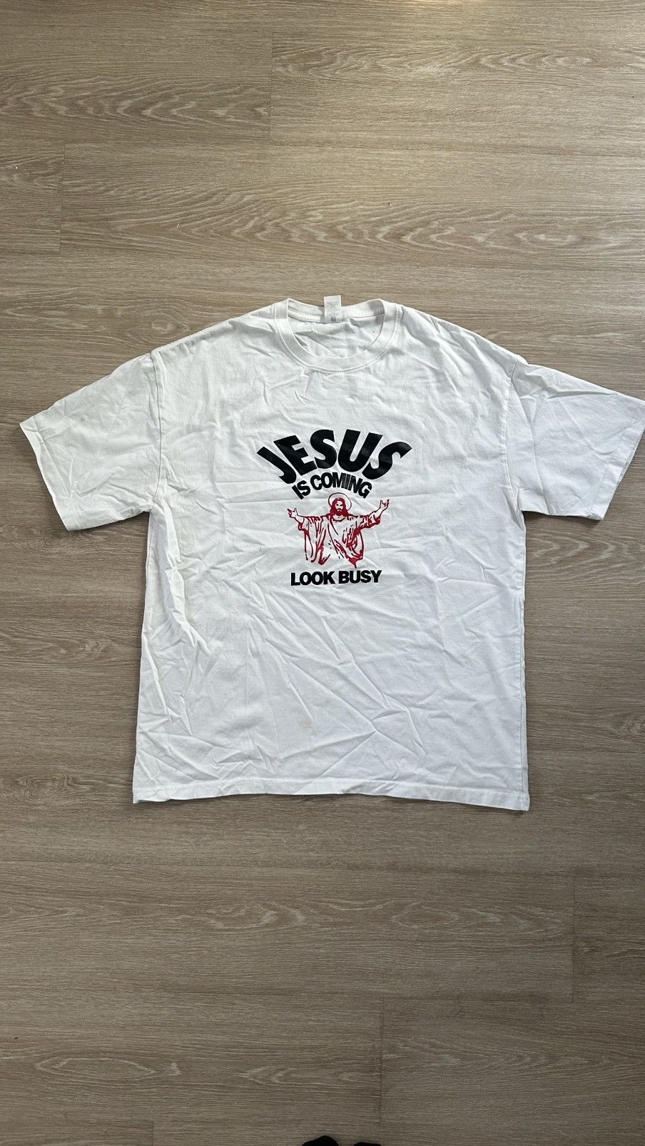 Vintage Don’t Panic Jesus is Coming, Look Busy Tee Size US XL / EU 56 / 4 - 1 Thumbnail