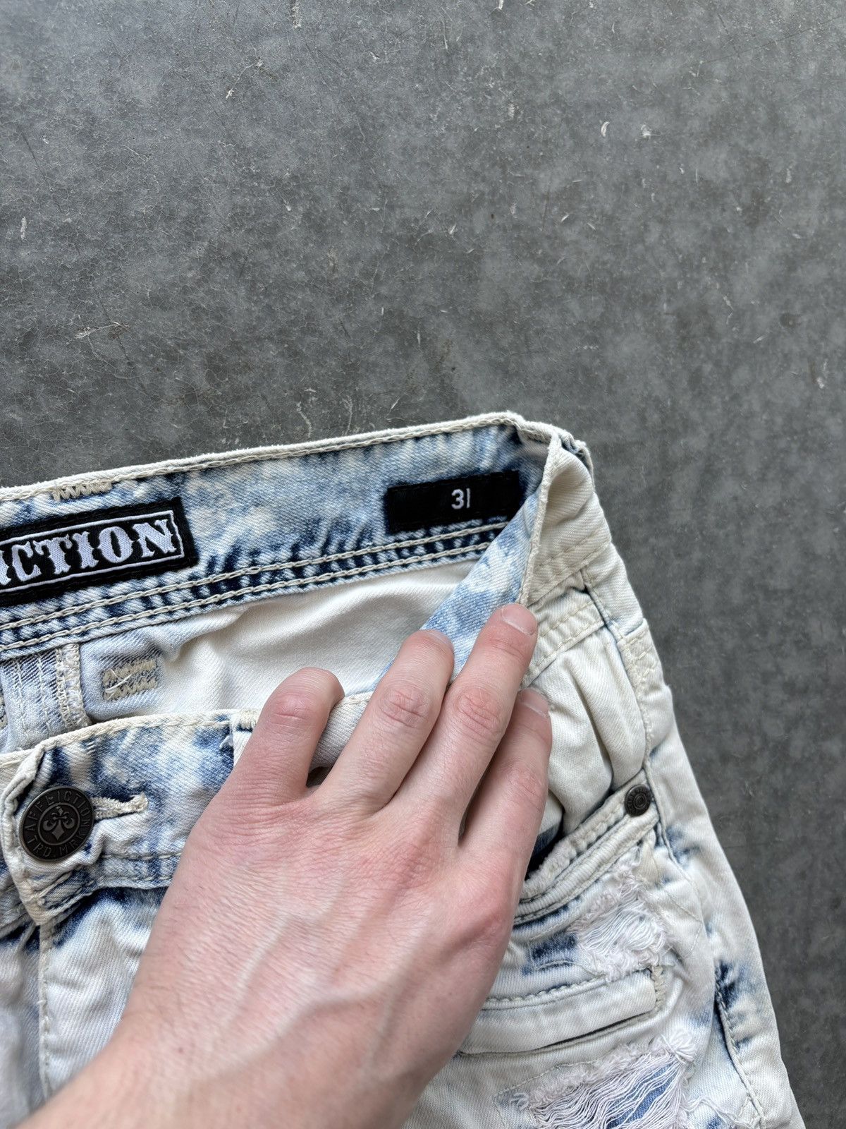 Affliction Vintage Y2K Affliction Jean Shorts Hunter Moto Size US 31 - 6 Thumbnail