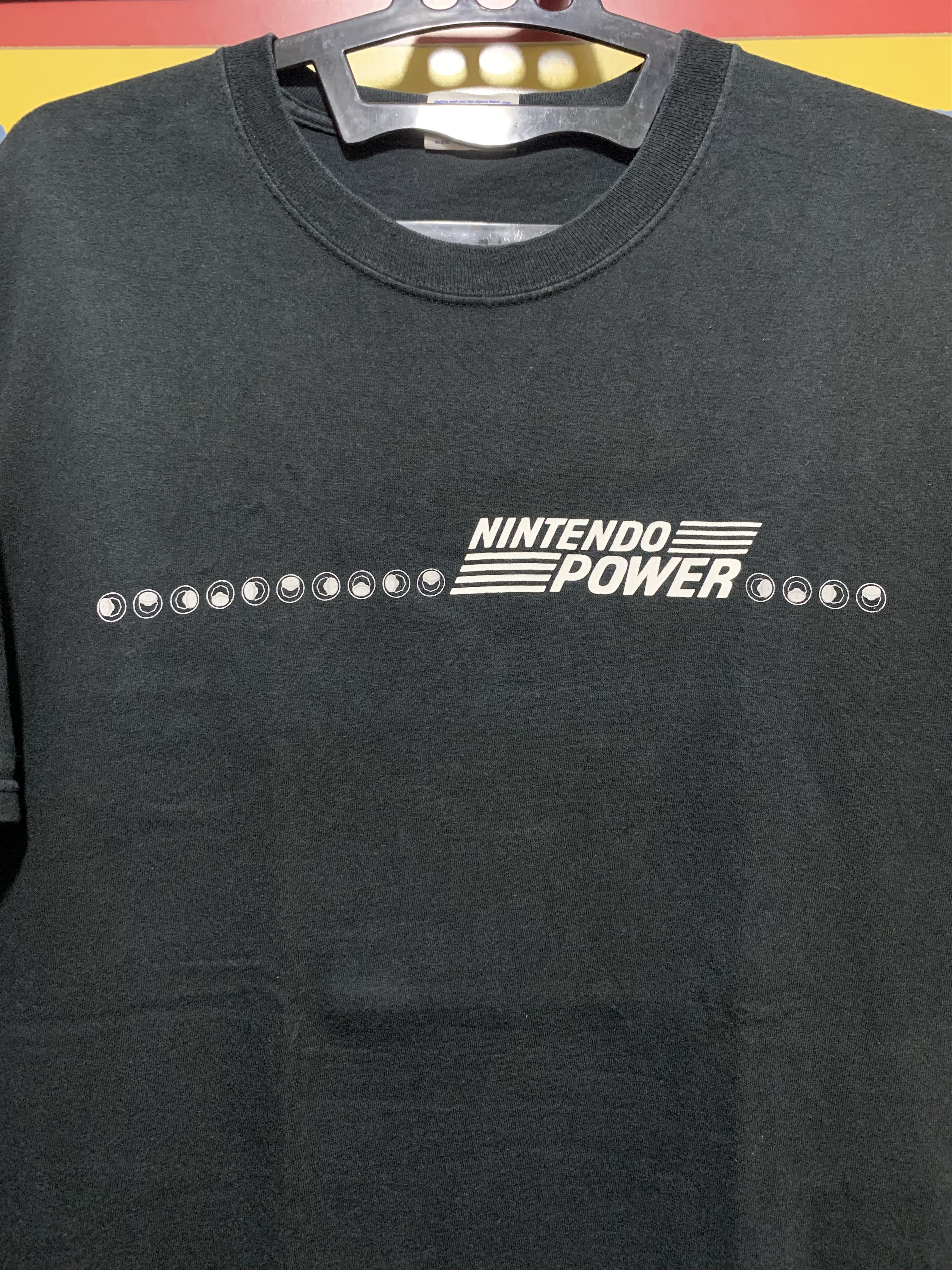 image of VTG Nintendo Power Magazine “Console Logo Pocket” Game Tee in Black, Men's (Size Large)