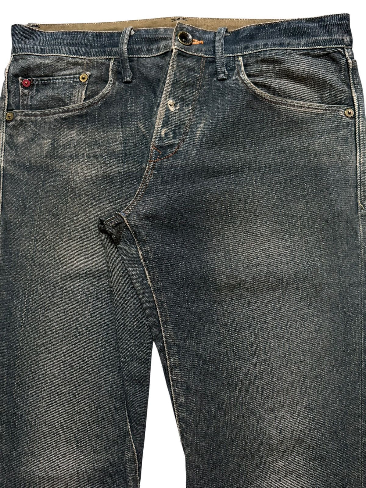 If Six Was Nine Vintage Y2K Japanese Brand Blue Faded Wash Spiral Wide Leg Size US 31 - 3 Thumbnail