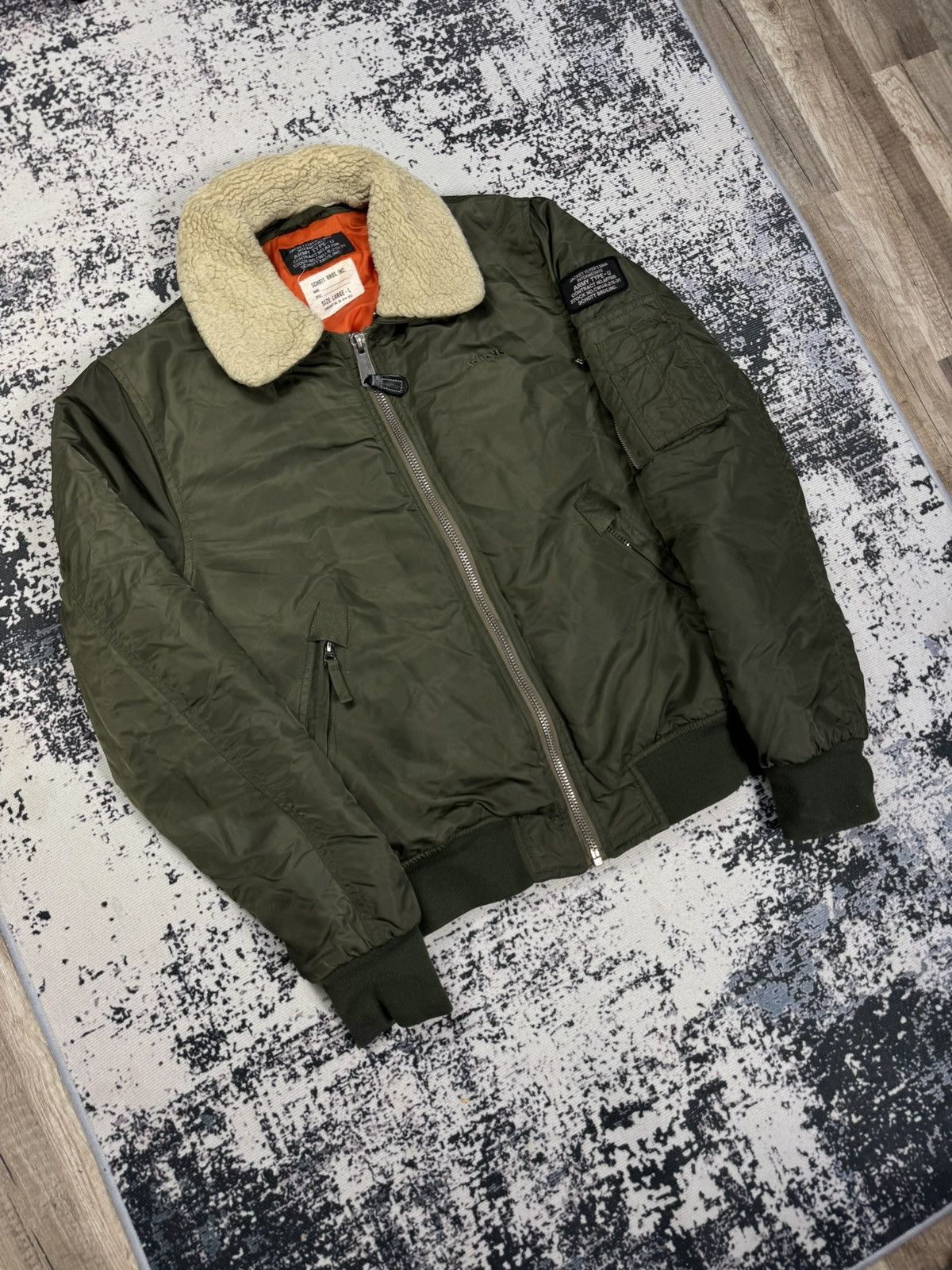 Schott Schott Puffer Jacket Bomber sherpa L green Size US L / EU 52-54 / 3 - 2 Thumbnail