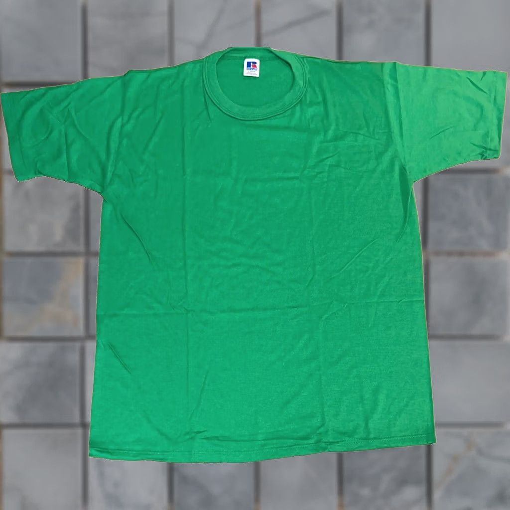 Russell Athletic VINTAGE Russell Athletic T-Shirt Men L Green 80s 90s Crew Neck Short Sleeve Cotton Polyester Blank Size US L / EU 52-54 / 3 - 1 Thumbnail