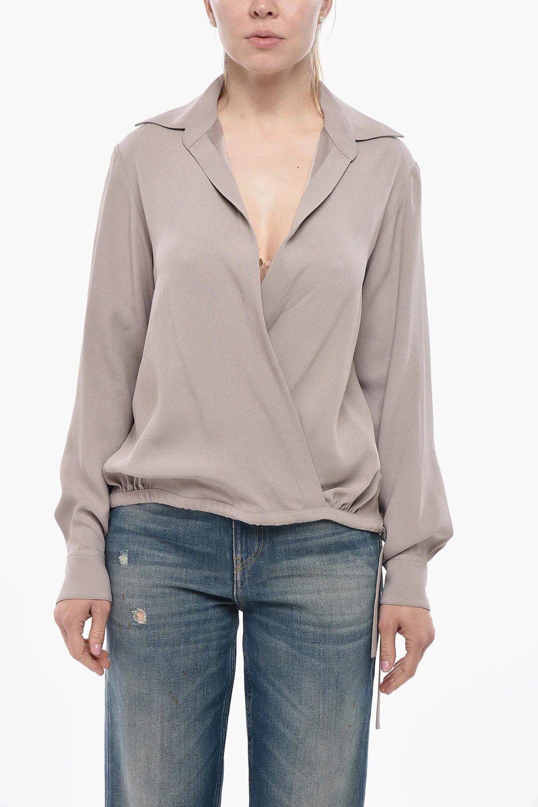 Dries Van Noten og1mm0426 Wrap Blouse in Pink Size XS / US 0-2 / IT 36-38 - 1 Thumbnail