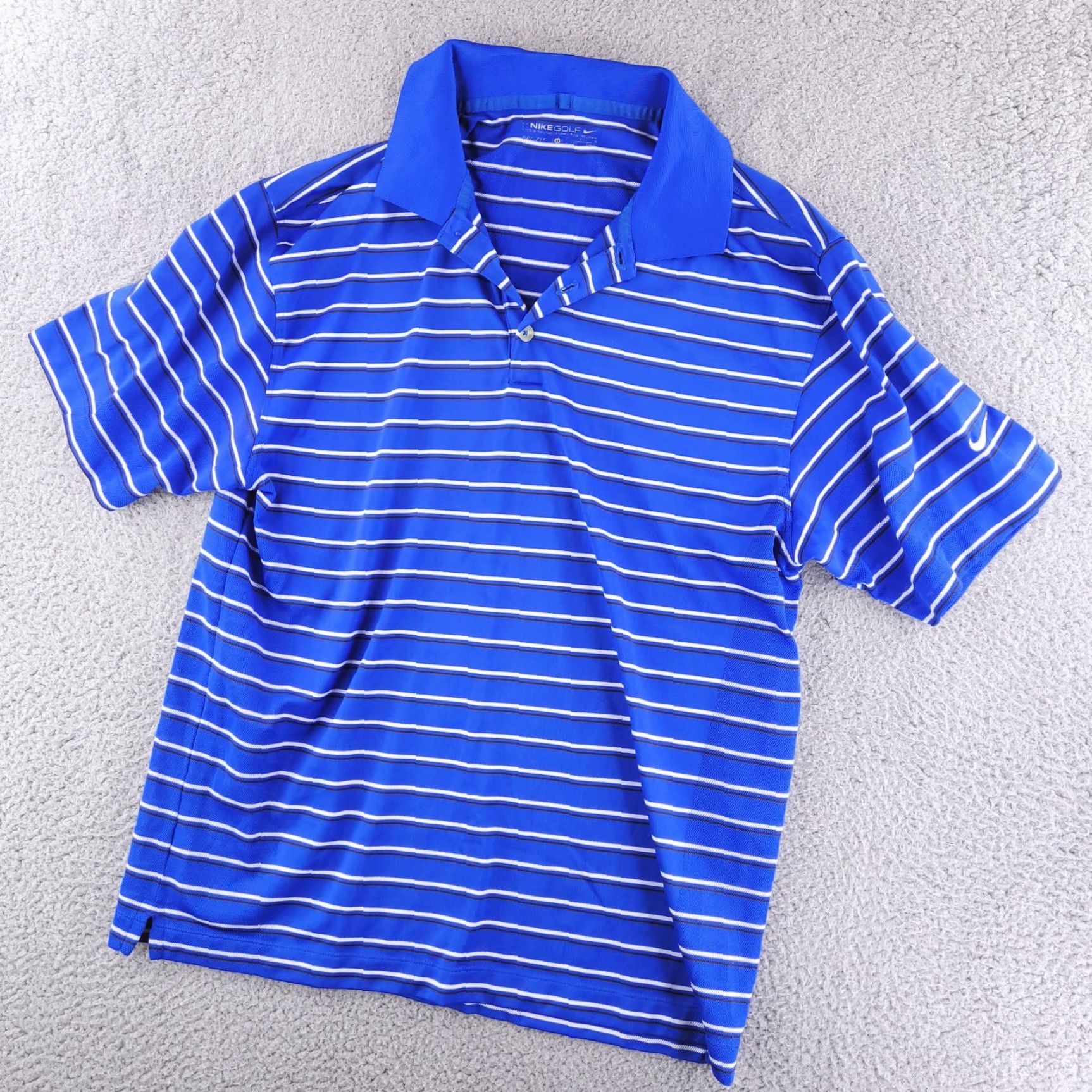 Nike Nike Golf Polo Shirt Mens Medium Blue Stripe Short Sleeve Polyester Polo Shirt Size US M / EU 48-50 / 2 - 2 Thumbnail