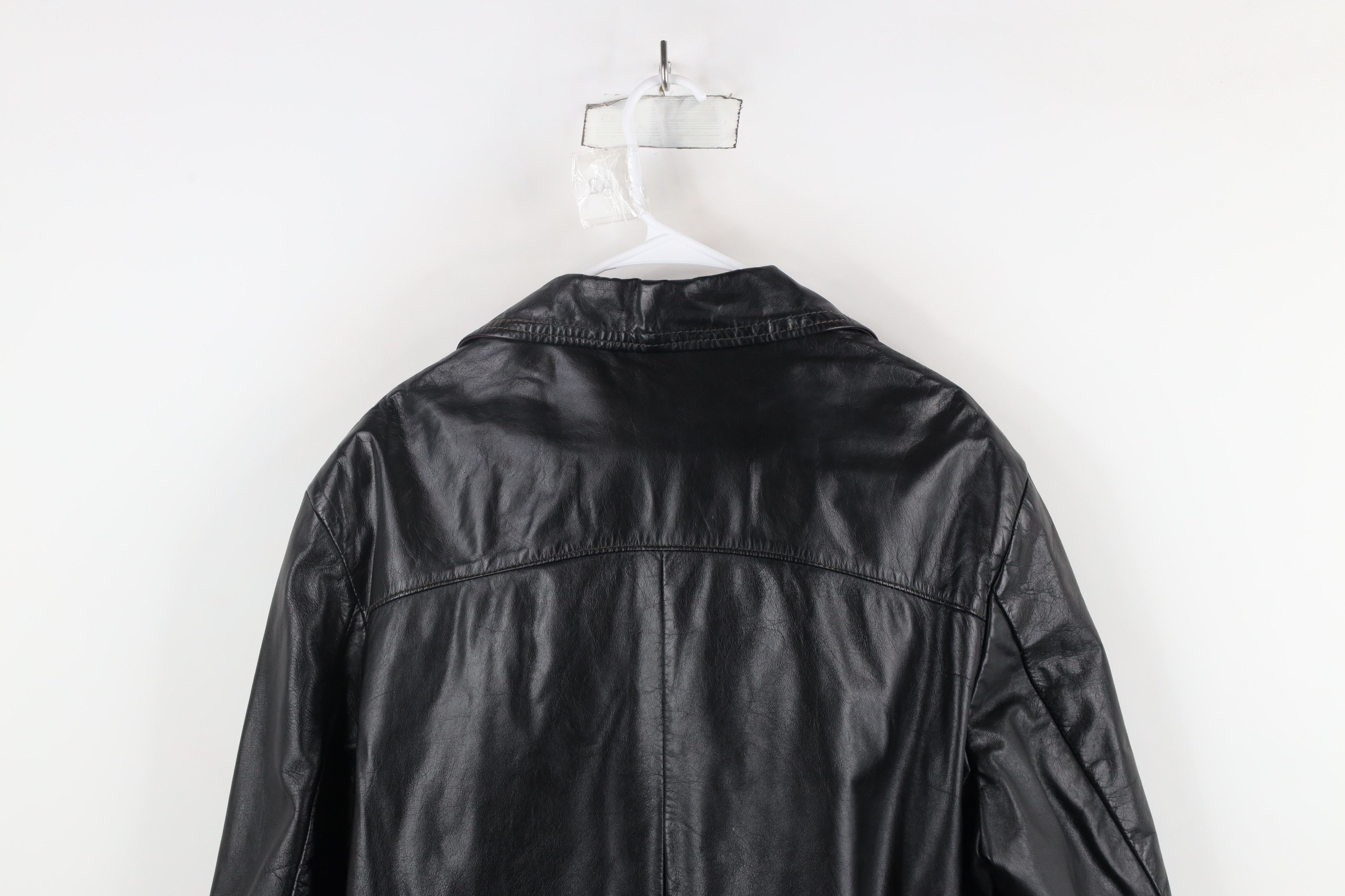 Vintage Vintage 70s Streetwear Leather Button Shirt Jacket Black Size US L / EU 52-54 / 3 - 14 Thumbnail
