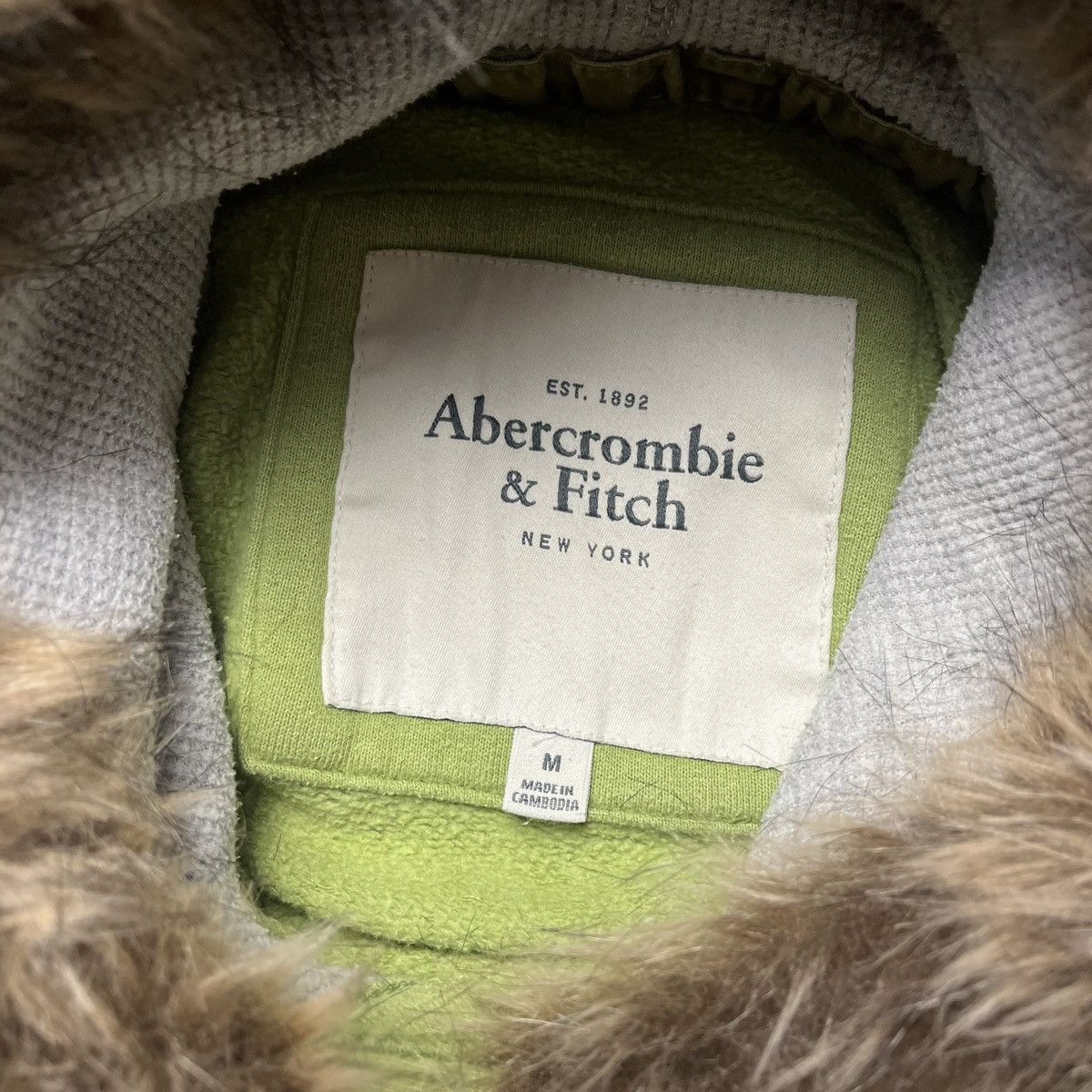 Abercrombie & Fitch × Vintage Vintage Abercrombie&Fitch Faux fur hoodie ifsixwasnine style Size M / US 6-8 / IT 42-44 - 9 Thumbnail