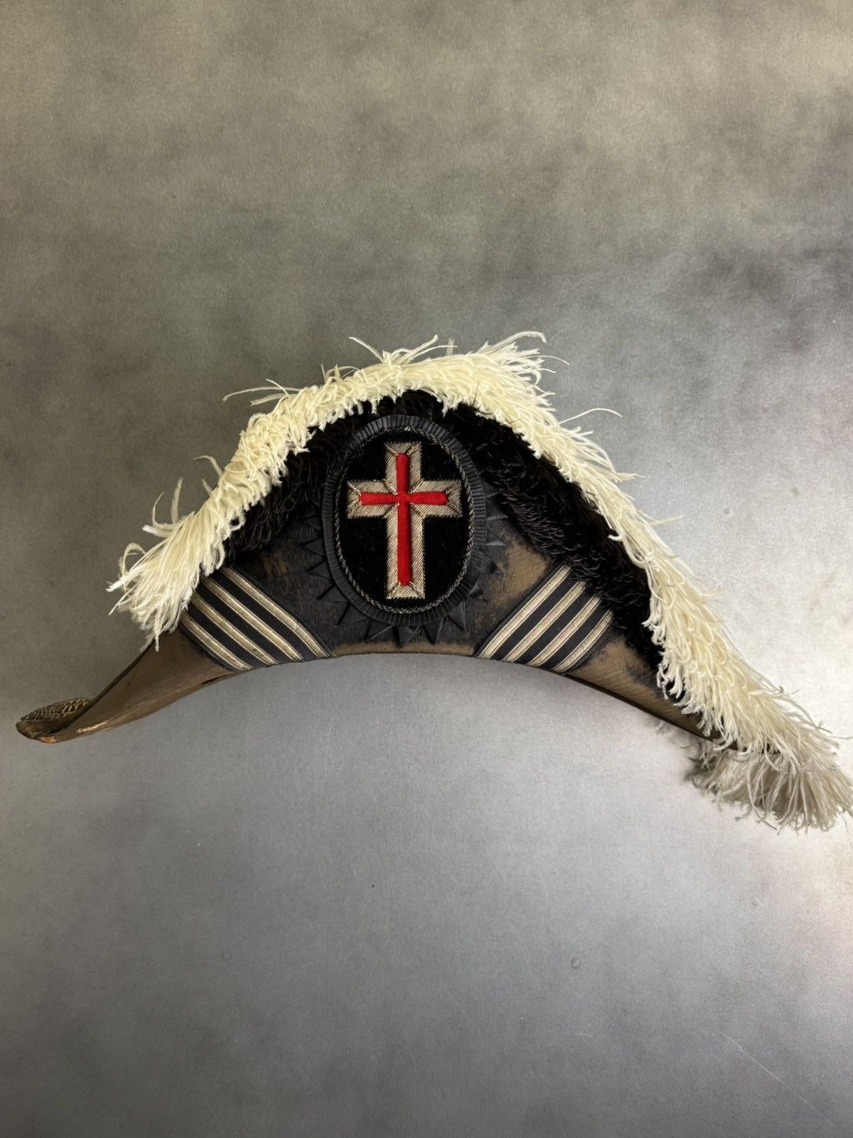Mason's Antique Knights Templar Commander Hat Beaver Fur Ostrich Size ONE SIZE - 2 Thumbnail