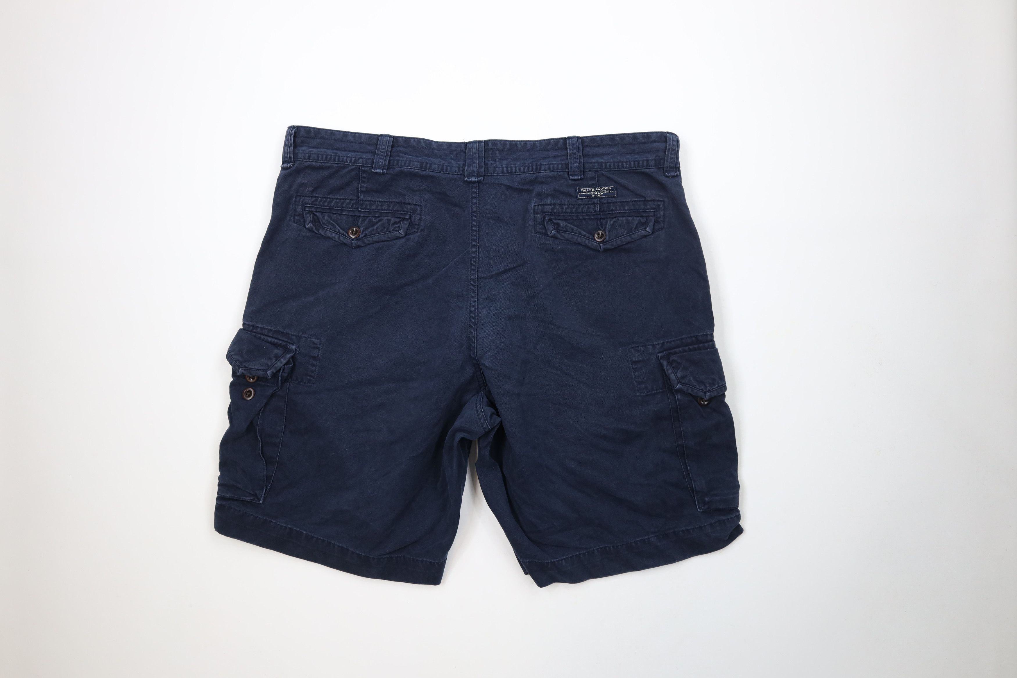 Ralph Lauren × Vintage Vintage Ralph Lauren Heavyweight Cargo Shorts Navy Blue Size US 42 / EU 58 - 10 Thumbnail