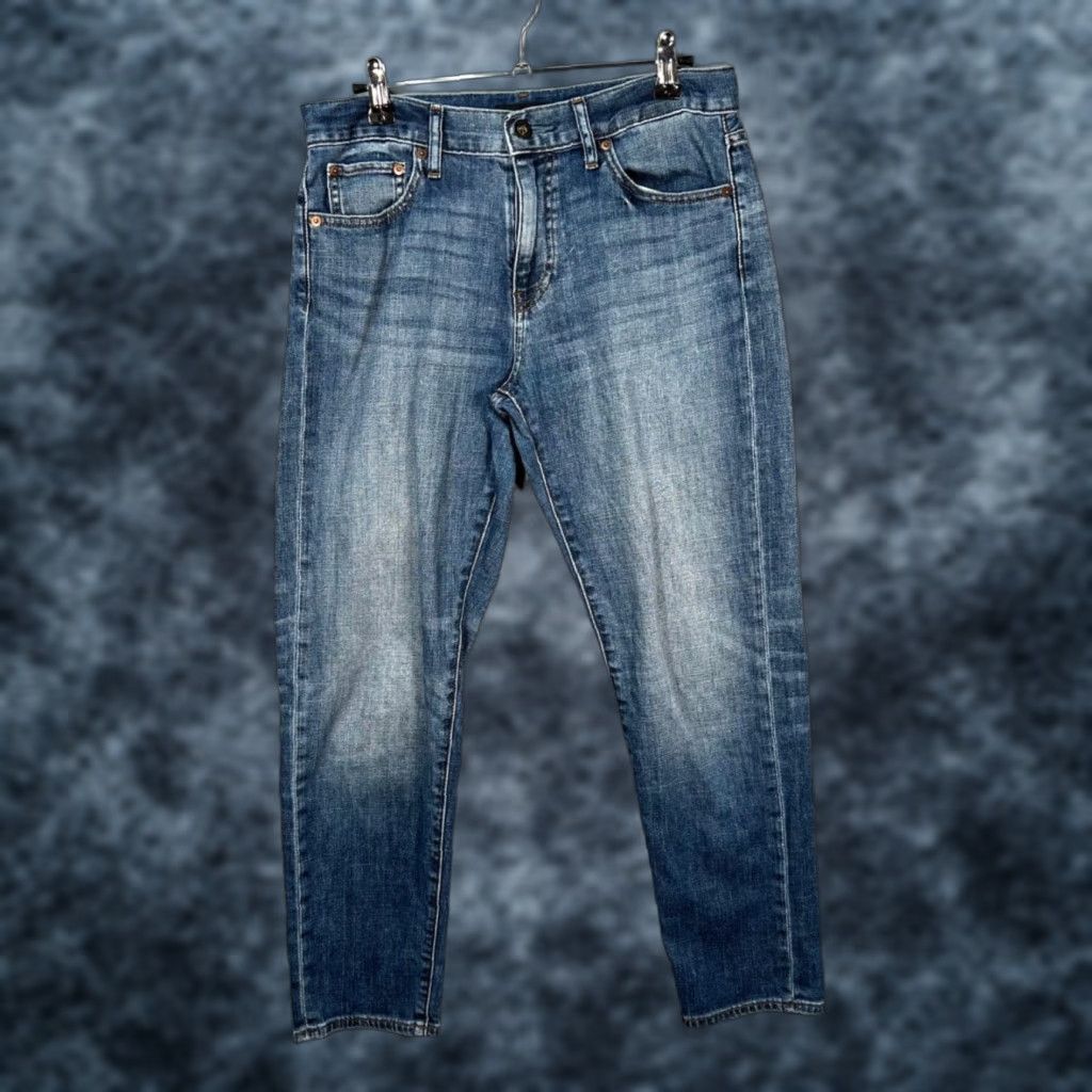 Uniqlo Uniqlo Womens Jeans 25 Slim Boyfriend Tapered Kaihara Denim Medium Wash blue 5-Pocket Mens Womens Girls Boys Size 42" / US 20 - 1 Thumbnail