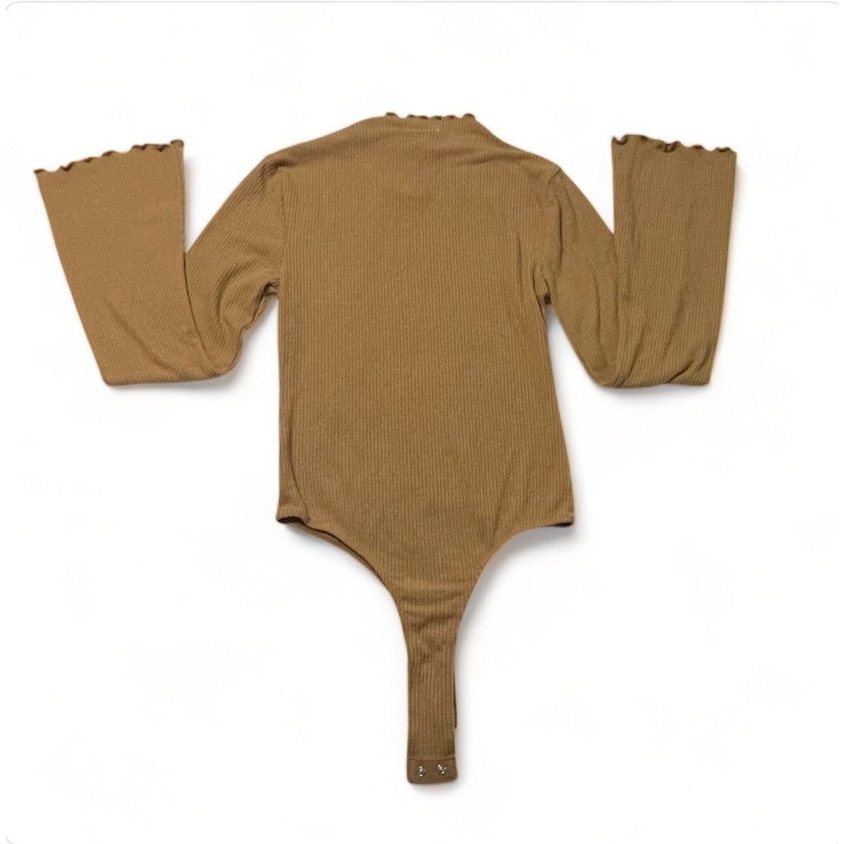 Other Just Polly Juniors' Long Bell-Sleeve Ribbed Bodysuit - Camel Size M / US 6-8 / IT 42-44 - 6 Thumbnail