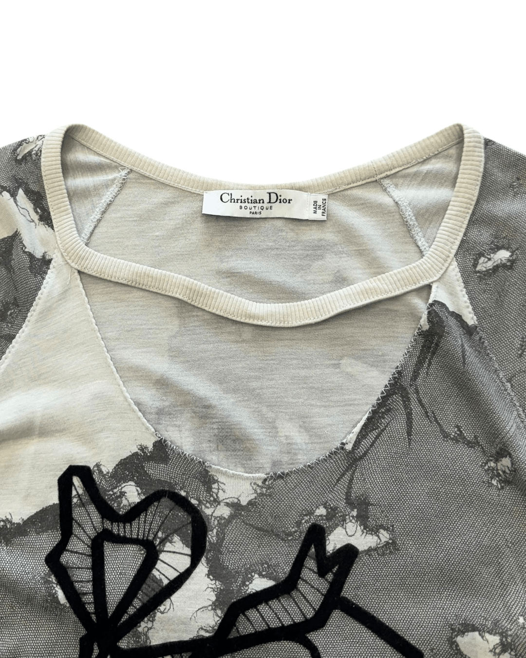 Dior Christian Dior by Galliano AW06 Lace Printed Cut Out T-shirt Size XS / US 0-2 / IT 36-38 - 9 Thumbnail