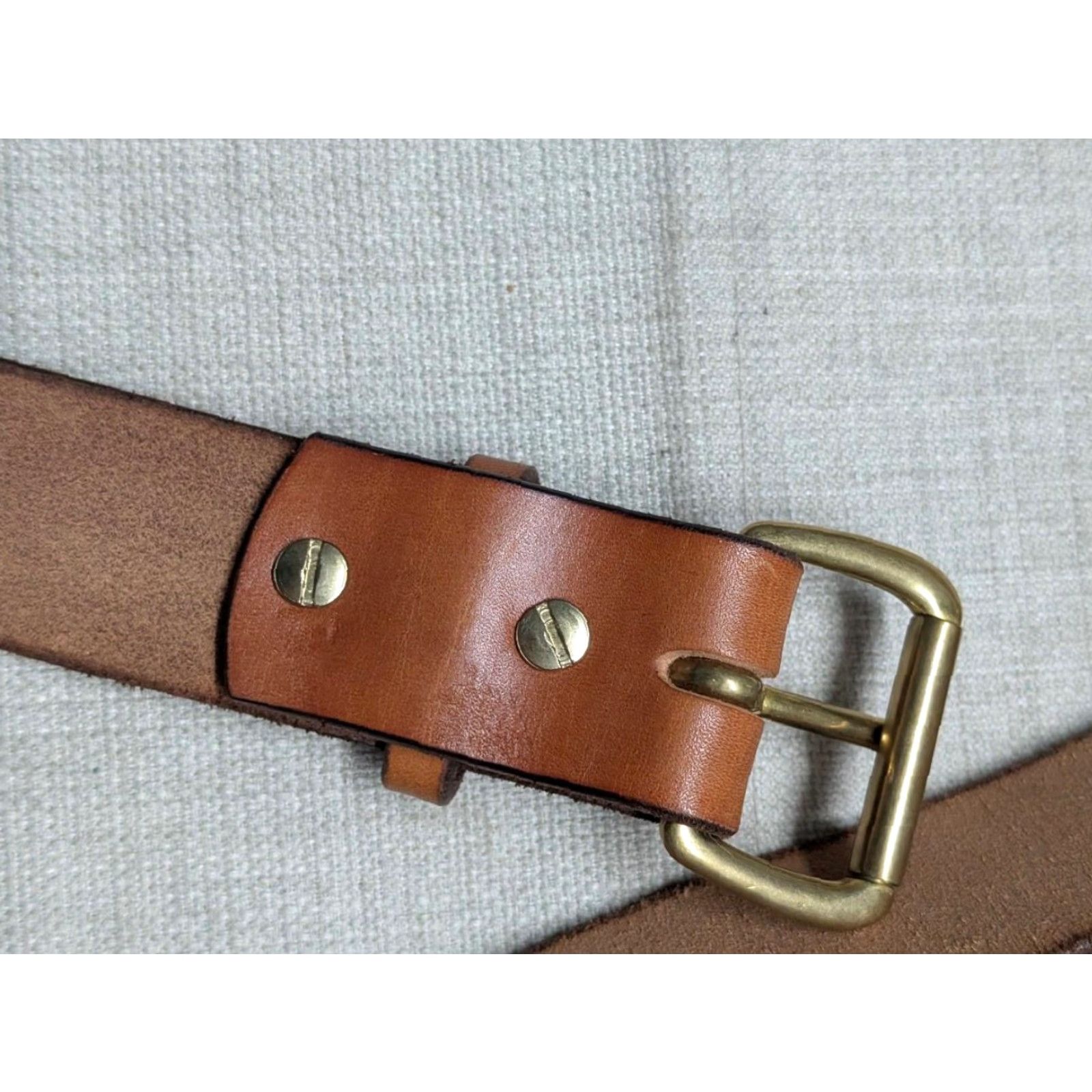 Vintage VINTAGE handcrafted belt USA one size Western belt Men Brown Leather cowhide Full Grain Western Belt Mens Size ONE SIZE - 5 Thumbnail