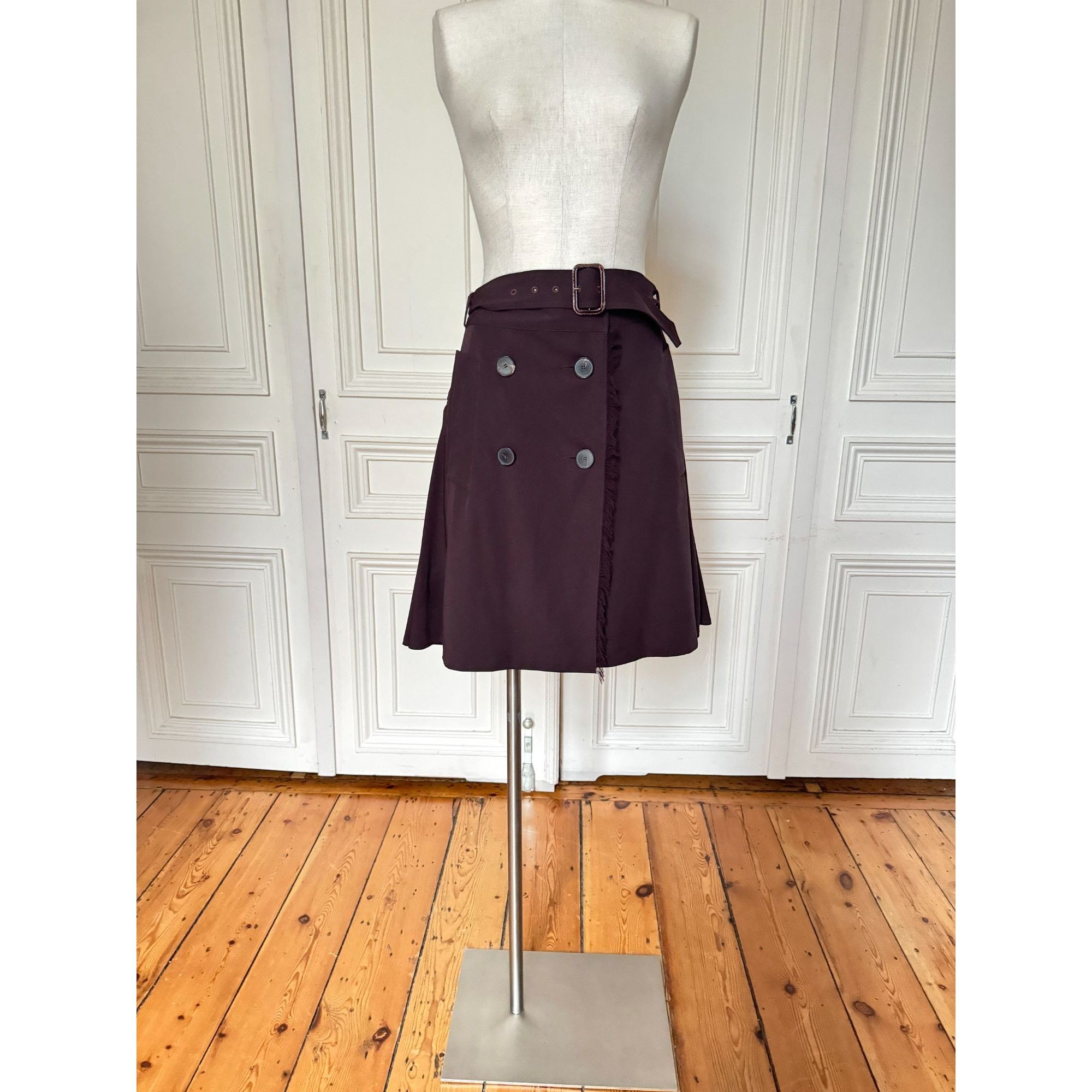 Jean Paul Gaultier 1990s Brown Wool Skirt Suit Size S / US 4 / IT 40 - 5 Thumbnail
