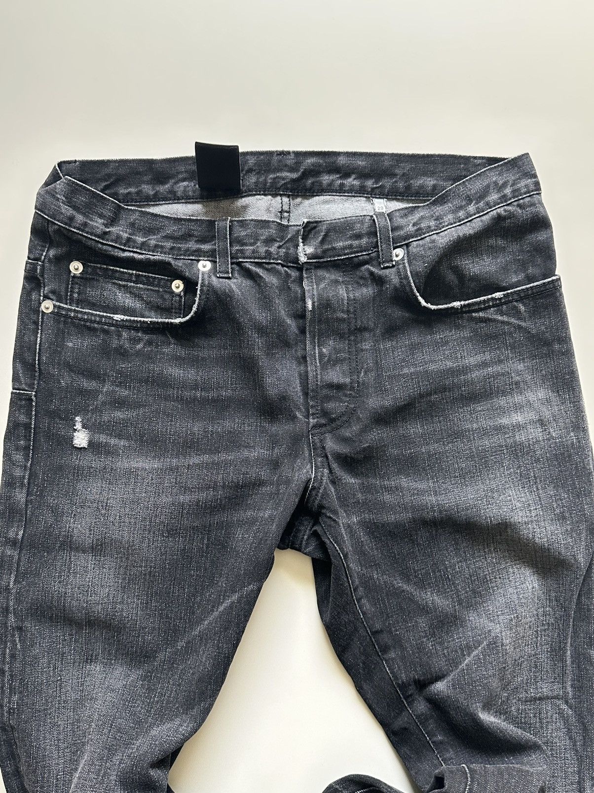 Dior Dior Homme Washed Black Distressed Denim Size US 29 - 3 Thumbnail