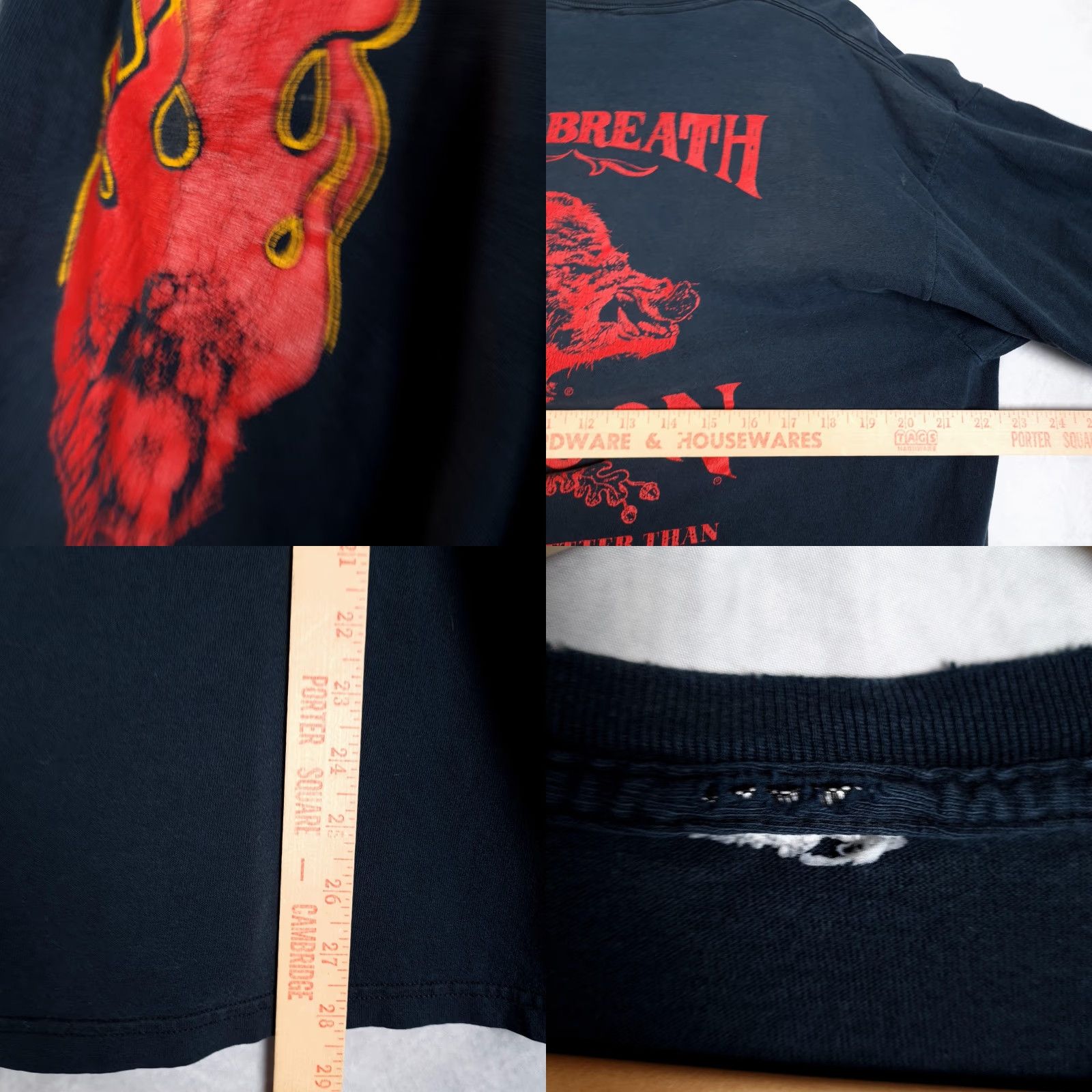 Vintage VINTAGE Hog's Breath Saloon Shirt Mens L Black Flames Long Sleeve Graphic Print Crew Neck T-Shirt Size US L / EU 52-54 / 3 - 11 Thumbnail