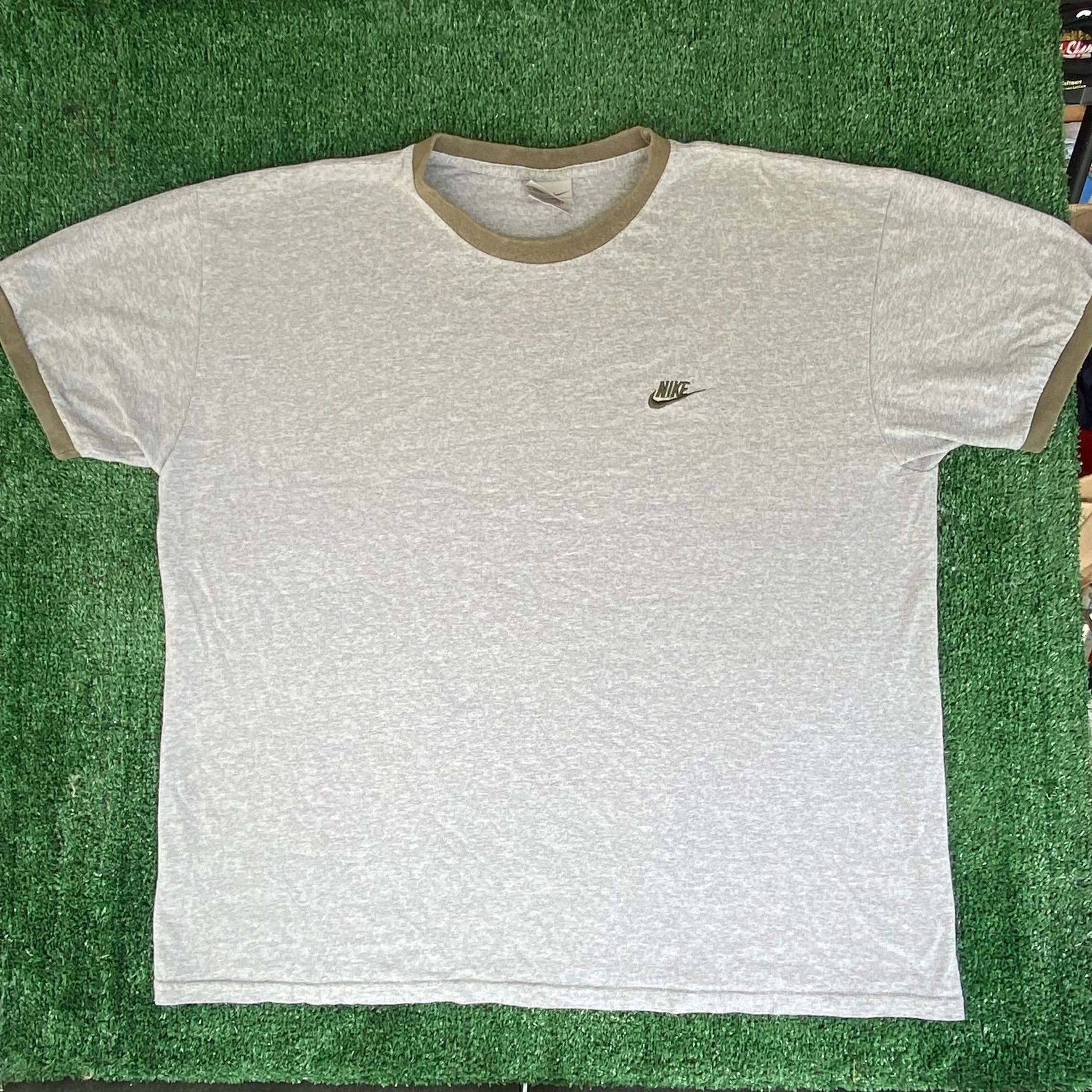 Nike Vintage Y2K Nike Logo Shirt Gray Retro Swoosh Ringer Tee Size US XL / EU 56 / 4 - 1 Thumbnail