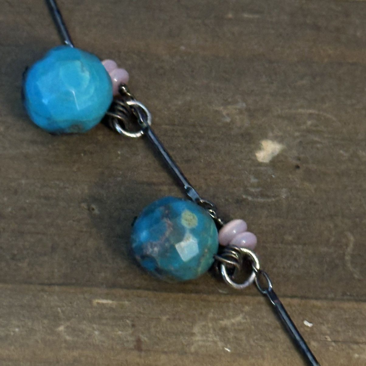 Vintage Vintage silver tone turquoise Howlite dangle necklace Size ONE SIZE - 4 Thumbnail