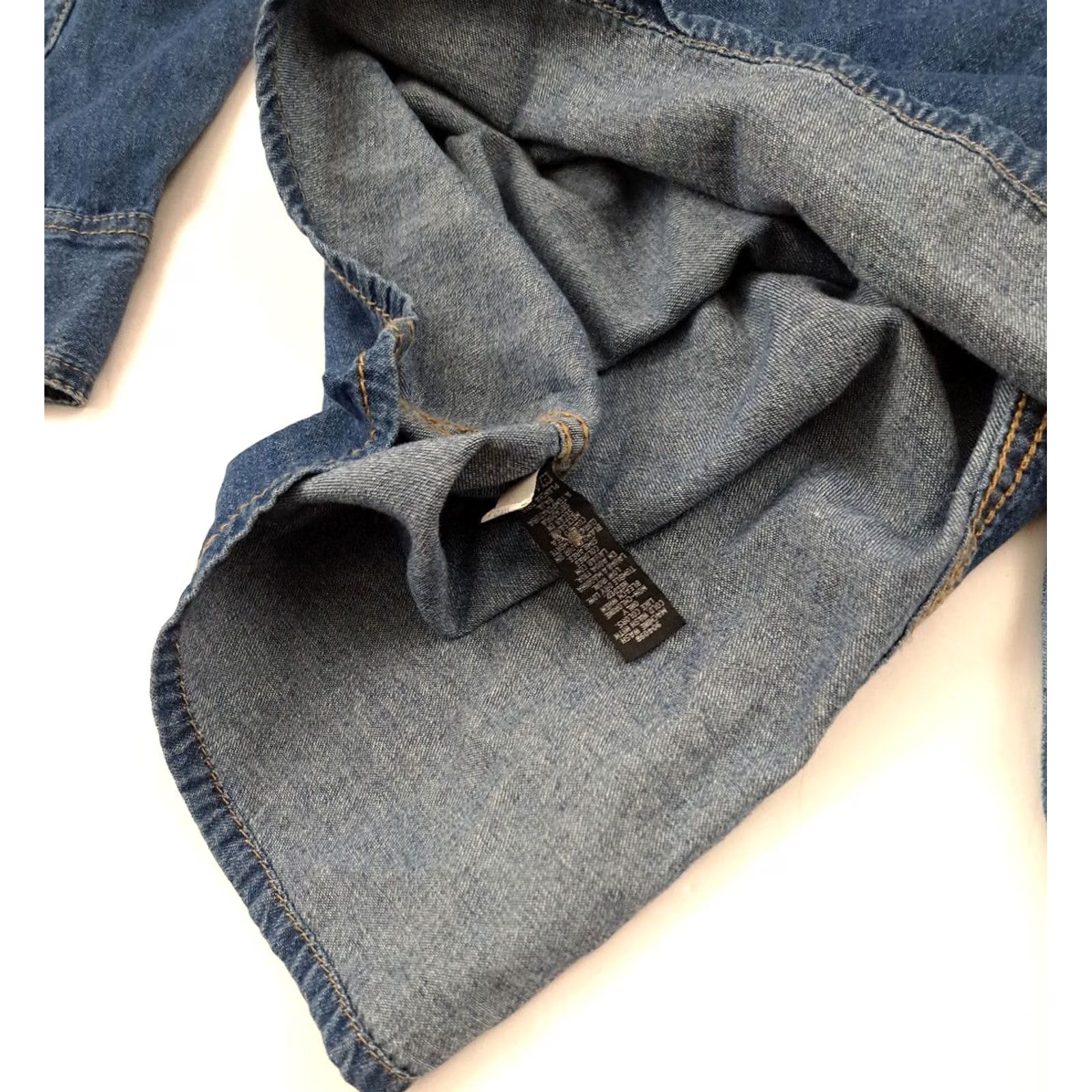 Sears Craftsman Jeans Shirt Denim 100% Cotton Long Sleeve Full Button Medium Blue 90s Outdoor Size M / US 6-8 / IT 42-44 - 5 Thumbnail