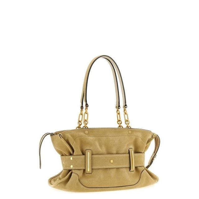 Balmain BALMAIN Anthem Beige Suede Shoulder Bag New Size ONE SIZE - 2 Thumbnail