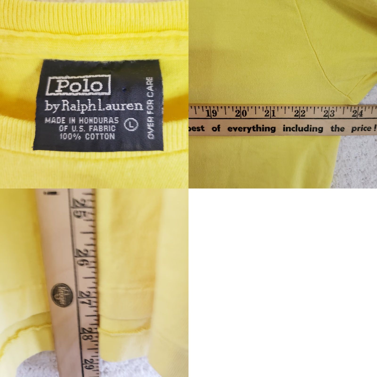 Polo Ralph Lauren VINTAGE Polo Ralph Lauren T-Shirt Yellow Short Sleeve Mens L Cotton Knit Embroidered Logo Classic Fit All Seasons 90s Preppy Golf Mens Size US L / EU 52-54 / 3 - 8 Thumbnail