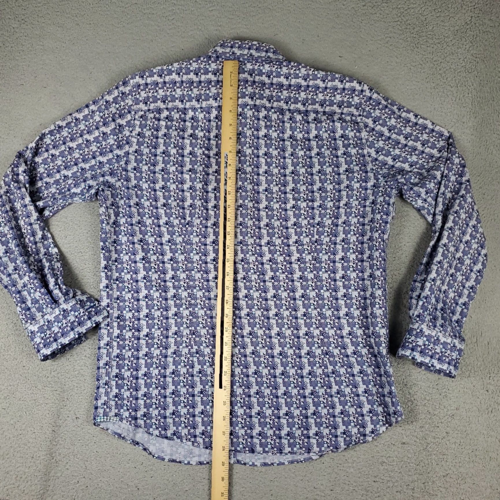 Robert Graham Robert Graham Shirt Mens M Blue Geometric Button-Up Long Sleeve Size US M / EU 48-50 / 2 - 3 Thumbnail