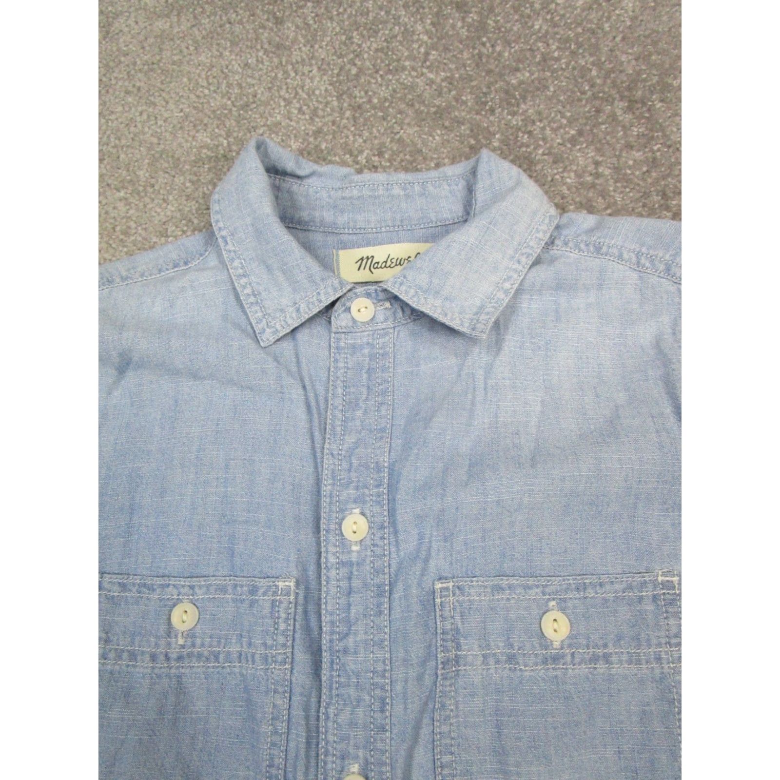 Madewell Madewell Shirt Mens XXS Blue Cotton Button-Up Cler-up? Size US XXS / EU 40 - 2 Thumbnail