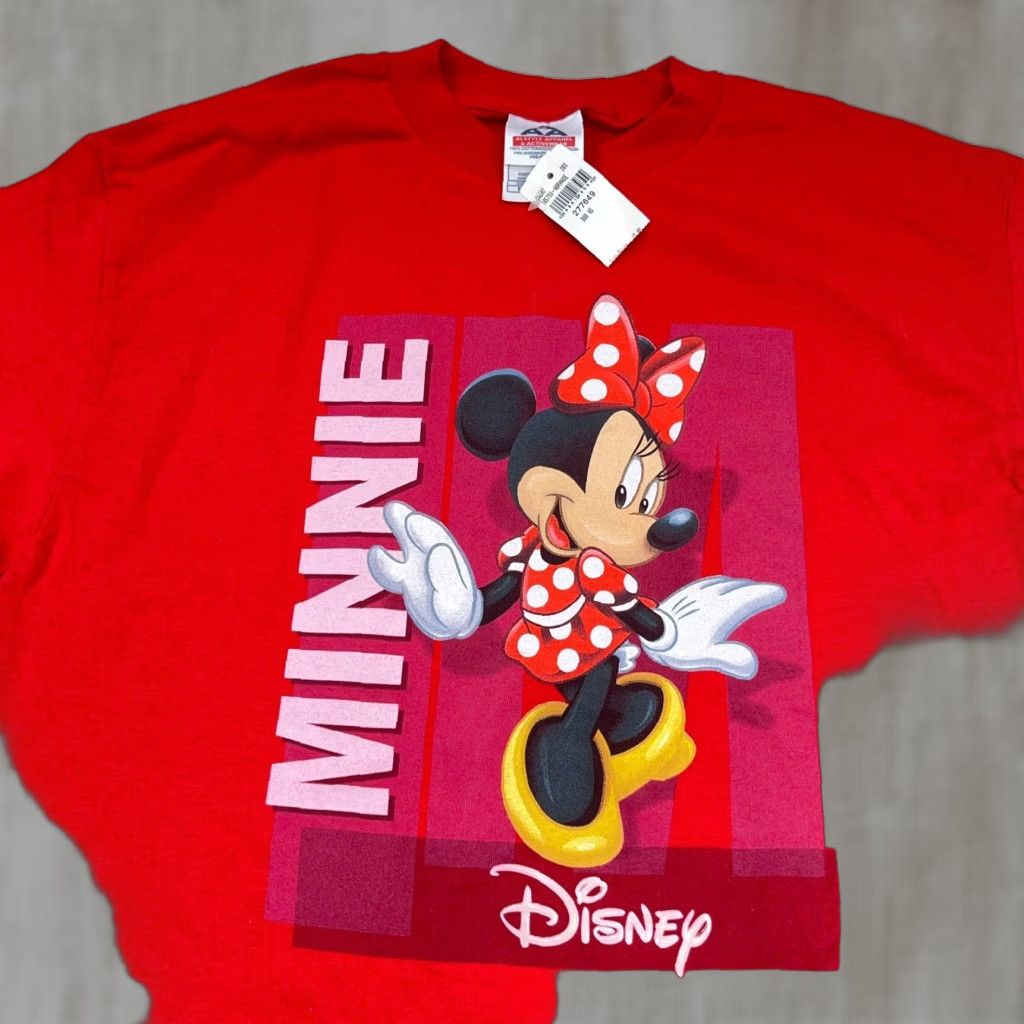 AAA VINTAGE Disney Shirt Women M Red Pink Tee Minnie Mouse Y2K 2000s Ladies Top Shirt Size M / US 6-8 / IT 42-44 - 1 Thumbnail