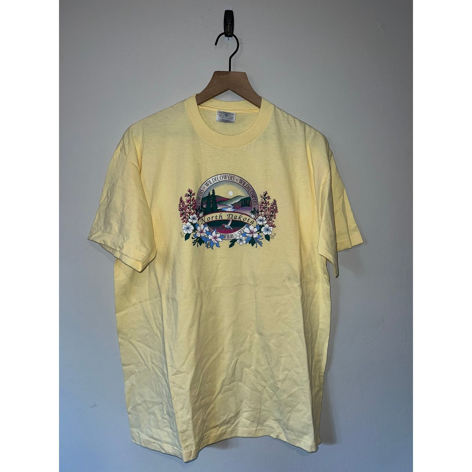 Jerzees Vintage North Dakota Shirt Tee Wildflowers Yellow 90s VTG L Size US L / EU 52-54 / 3 - 1 Thumbnail
