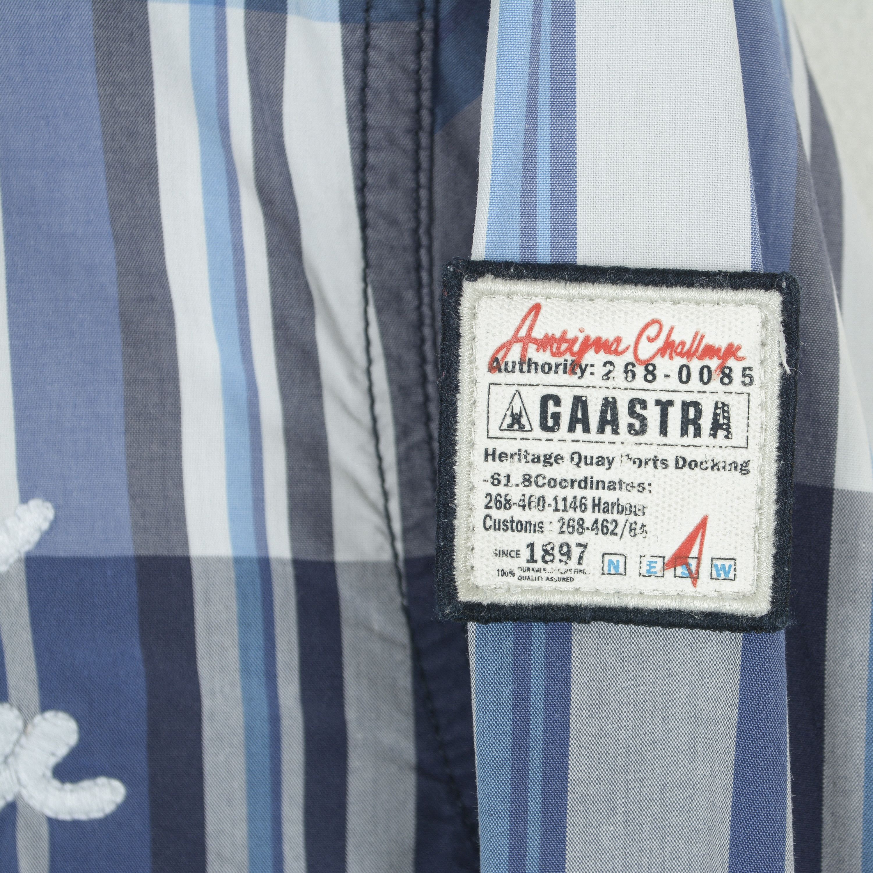 Other GAASTRA Men Casual Check Shirt Cotton Embroidery Long Sleeve Size US XL / EU 56 / 4 - 4 Thumbnail