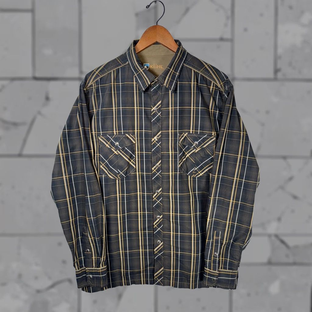 Vintage KUHL Plaid Long Sleeve Shirt Mens L Button-Down Snap Closure Brown Regular Size Shirt Size US L / EU 52-54 / 3 - 1 Thumbnail