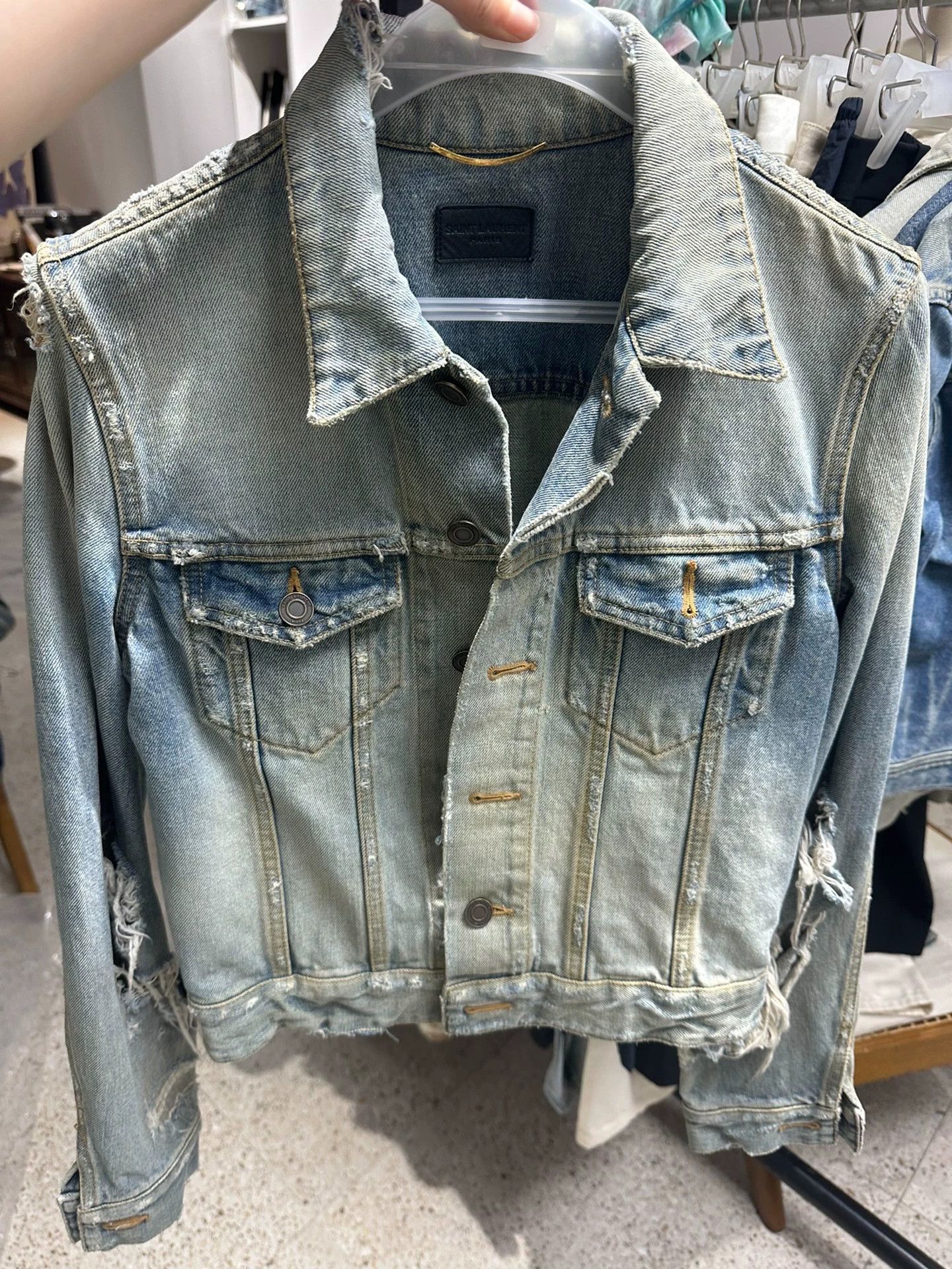 Saint Laurent Paris Saint Laurent sanding craft denim jacket - -DMC Size US L / EU 52-54 / 3 - 1 Thumbnail