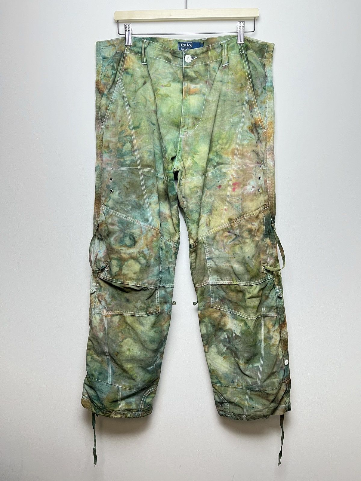 image of Archival Clothing x Polo Ralph Lauren Ralph Laurent Tie Dye Cargo Camo Multipocket Army Pants (Size