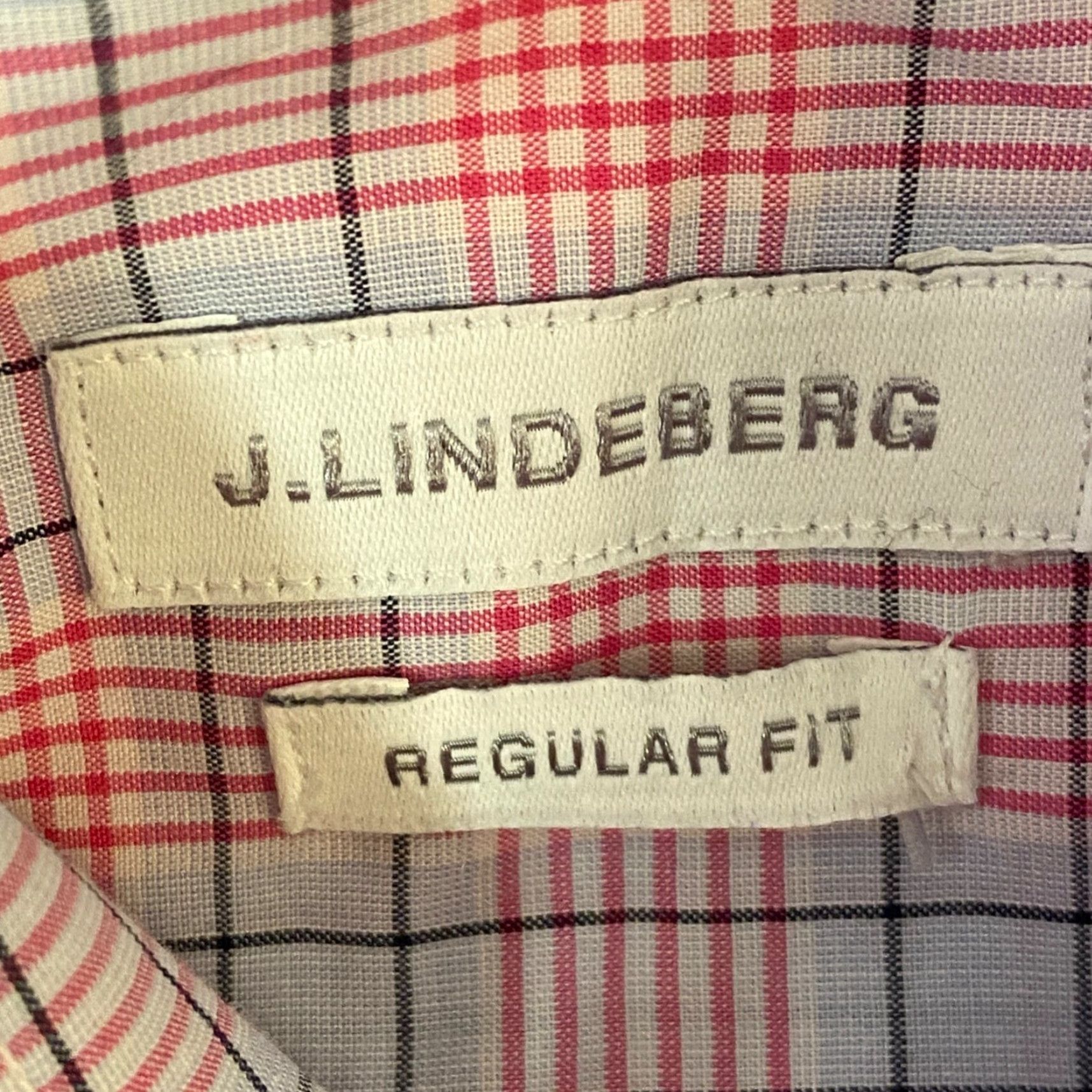 J.Lindeberg J. Lindeberg Shirt Mens 15/38 Regular Red Gray Plaid Button Up Long Sleeve Size US M / EU 48-50 / 2 - 3 Thumbnail