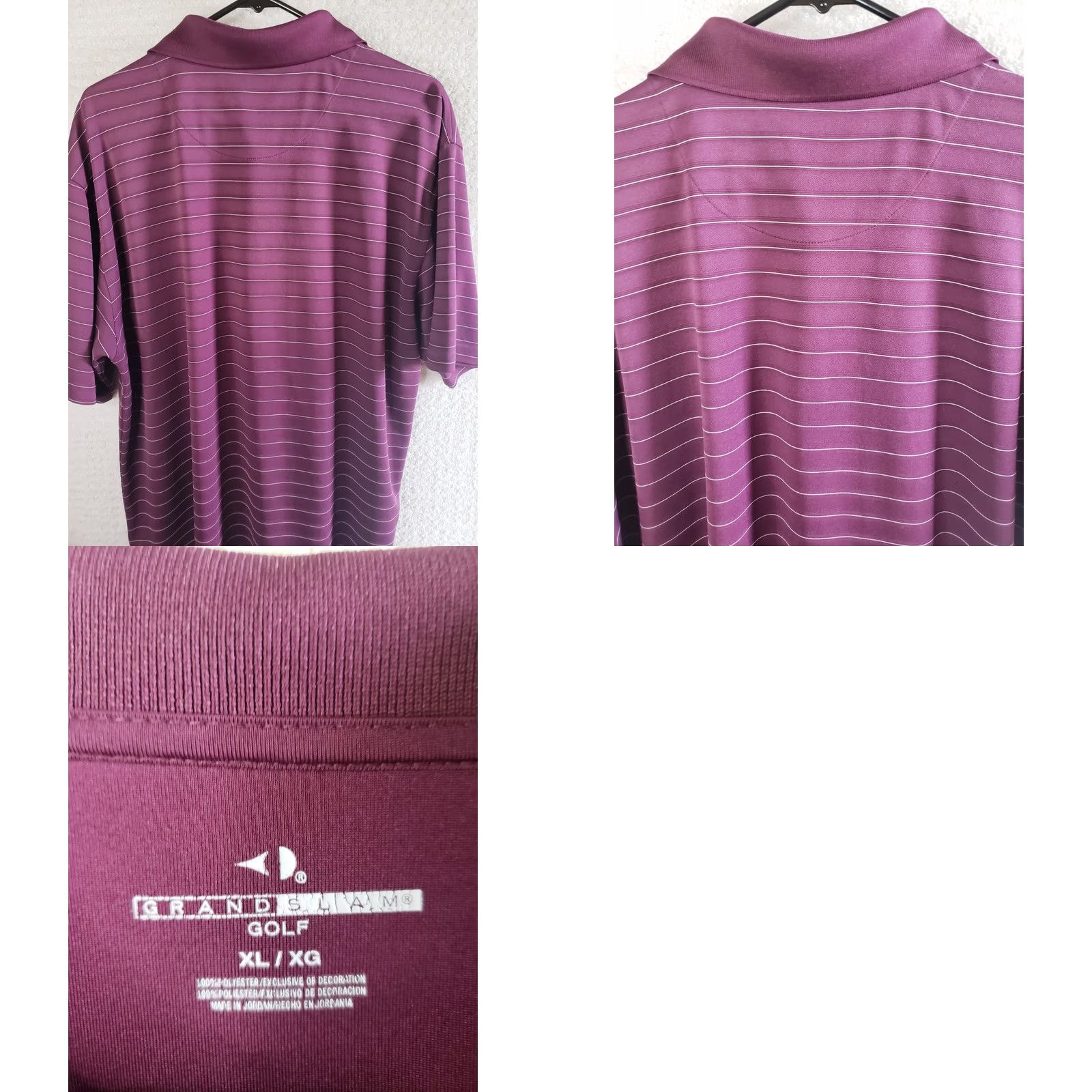 Vintage VINTAGE Grand Slam Men XL Purple Striped Short Sleeve Polo Golf Shirt Size US XL / EU 56 / 4 - 8 Thumbnail