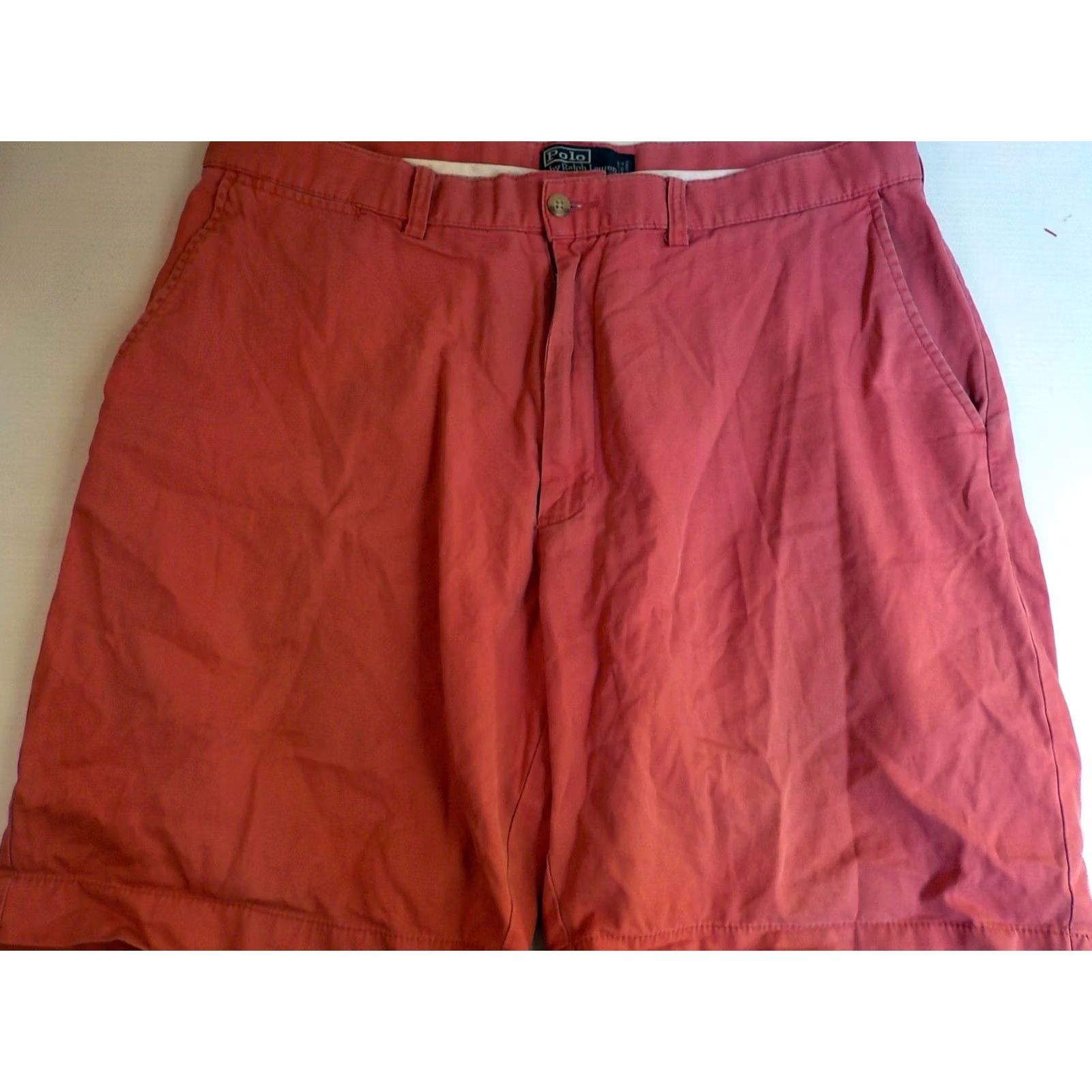 Polo Ralph Lauren VINTAGE Polo Ralph Lauren Shorts Salmon 36" Flat Front 100% Cotton Men Size US M / EU 48-50 / 2 - 2 Thumbnail