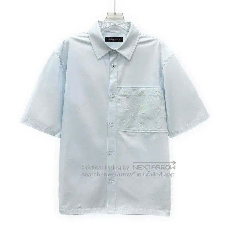 Louis Vuitton Louis Vuitton 24 light blue pocket logo embossed cotton la Size US XL / EU 56 / 4 - 1 Thumbnail